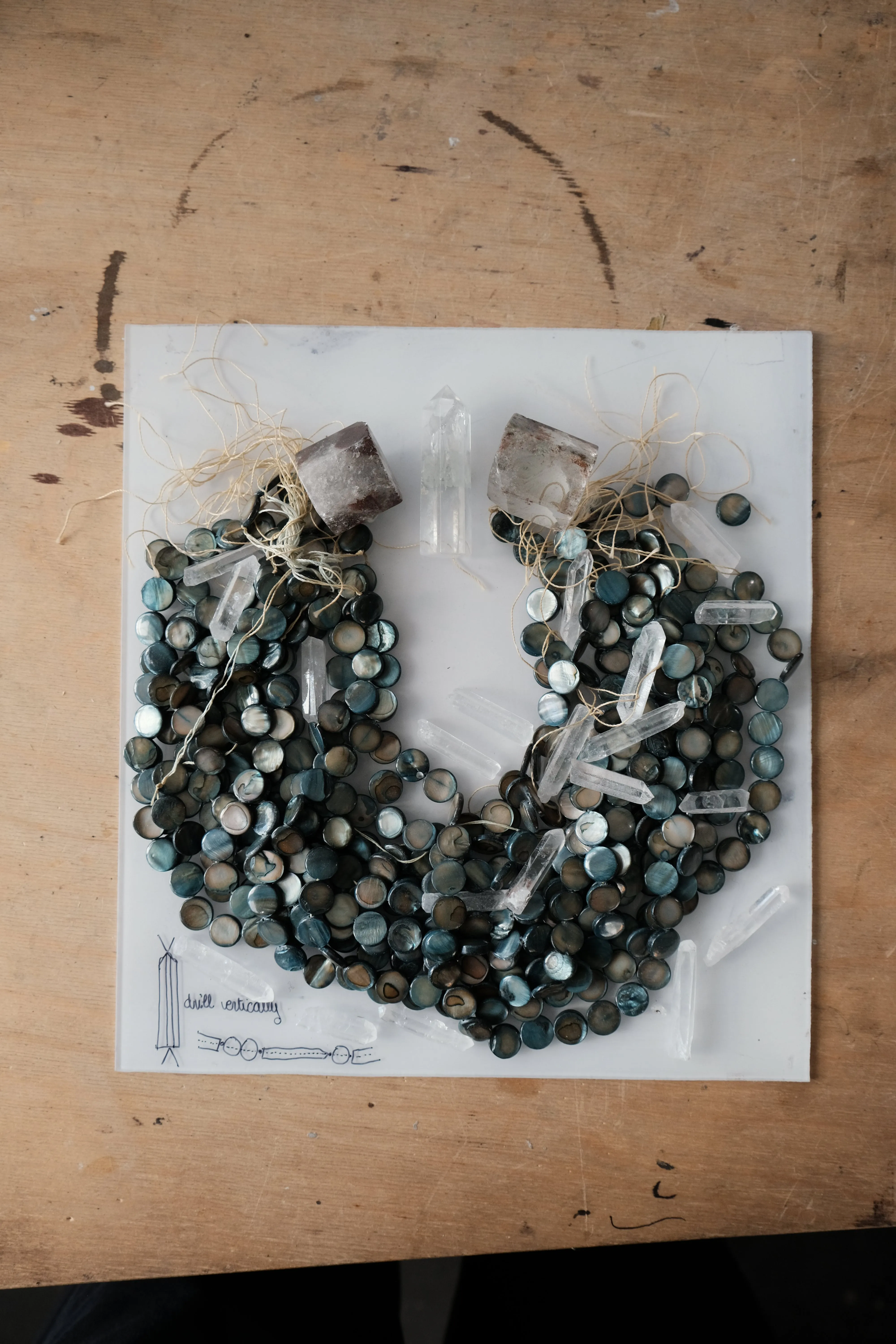 Necklace: shell, mountain crystal, quartz sold by Monies product image thumbnail 3