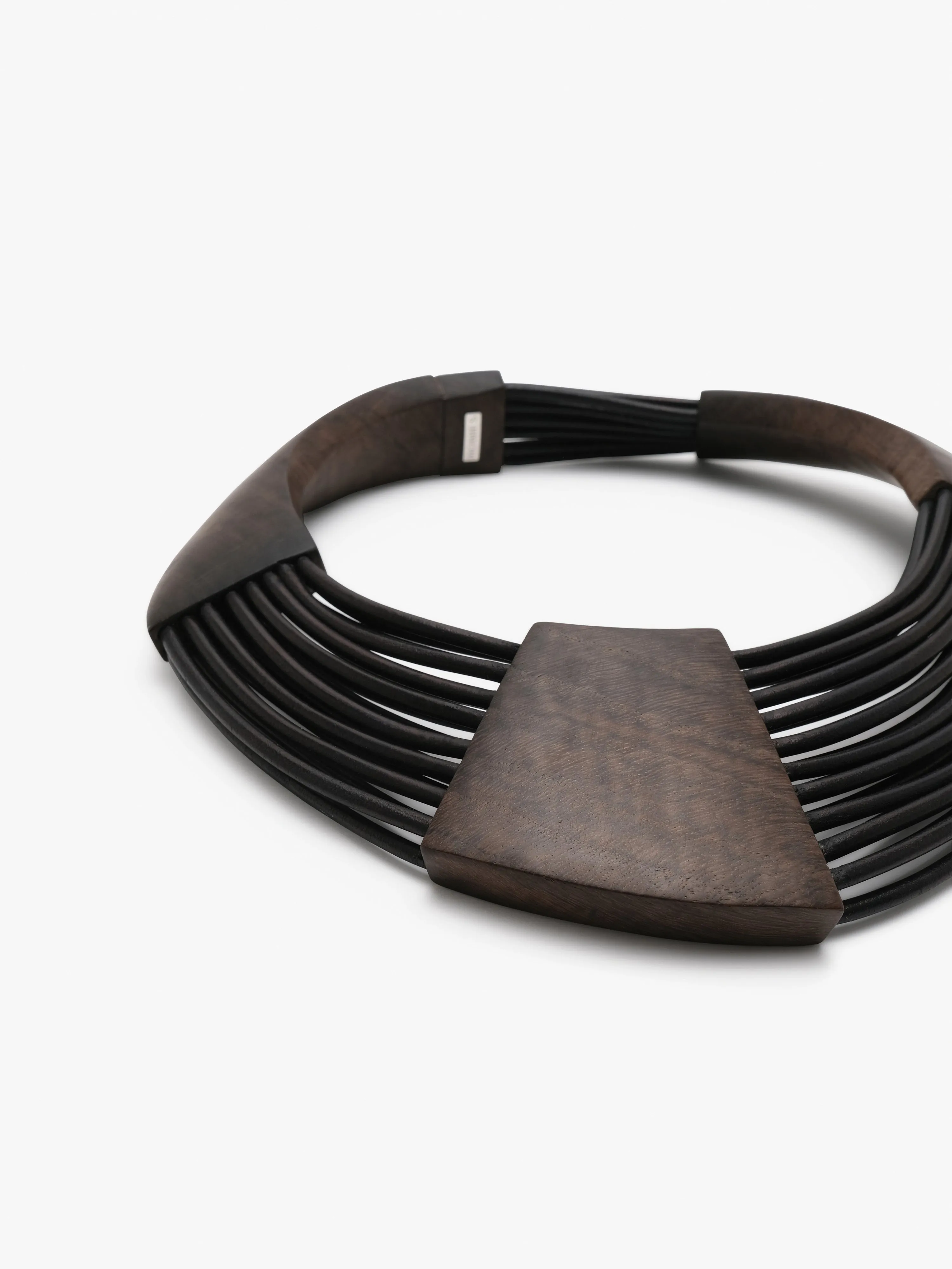 Brisa necklace: bog oak, leather sold by Monies product image thumbnail 3