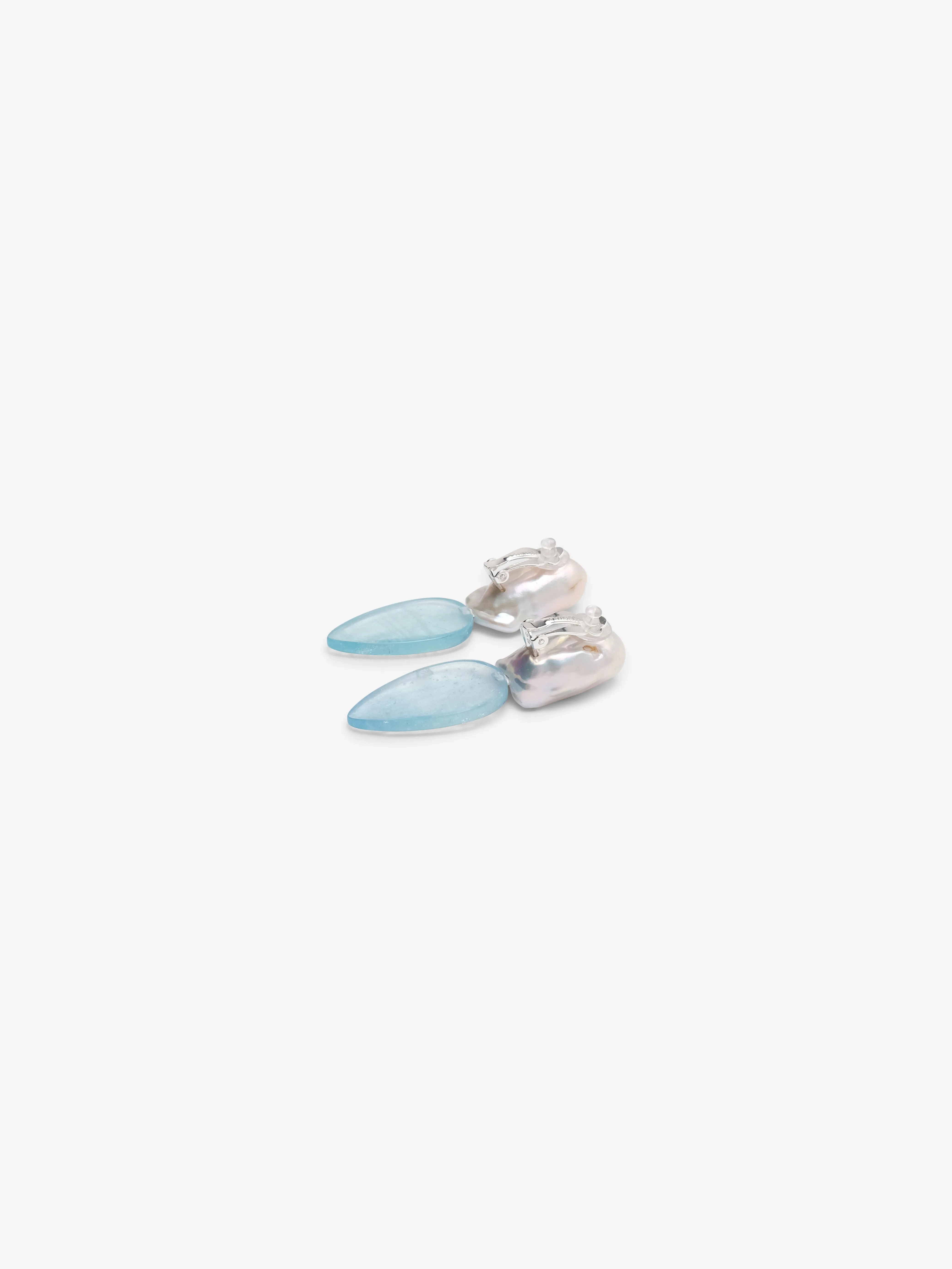 Earrings: baroque pearl, aquamarine sold by Monies product image thumbnail 3