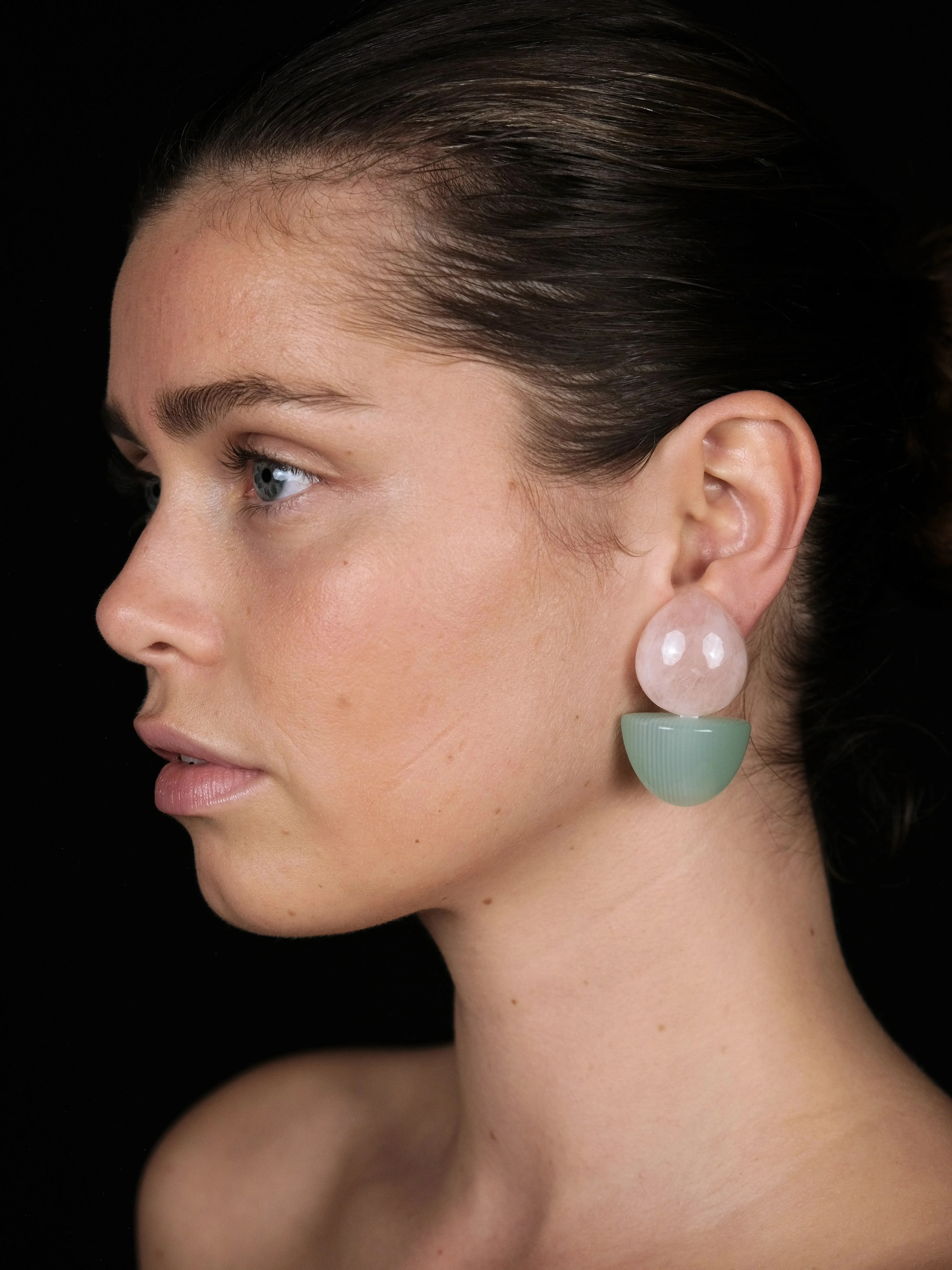 Earrings: calcite, rosequartz sold by Monies product image thumbnail 2
