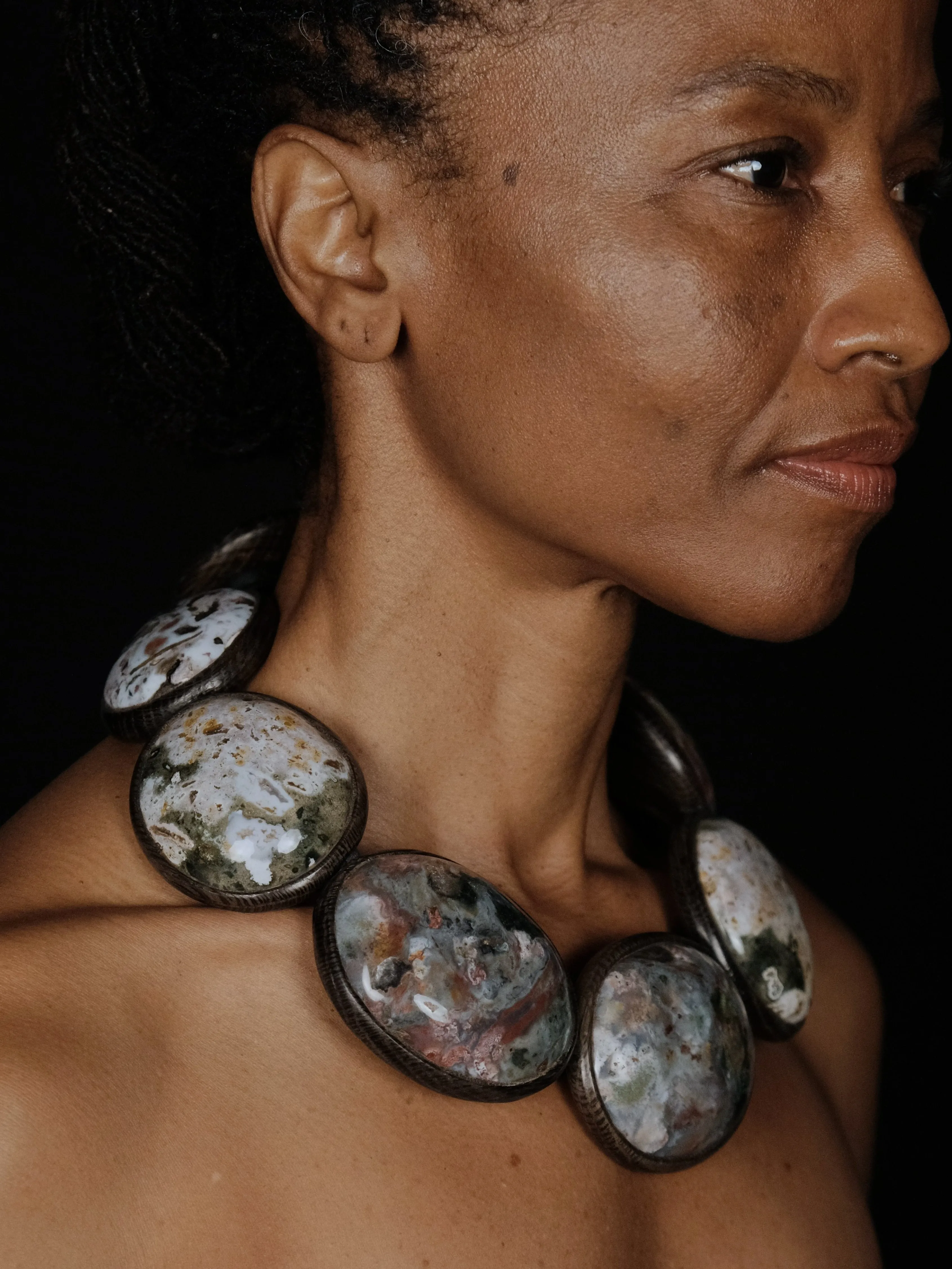 Necklace: bog oak, ocean jasper sold by Monies product image thumbnail 2