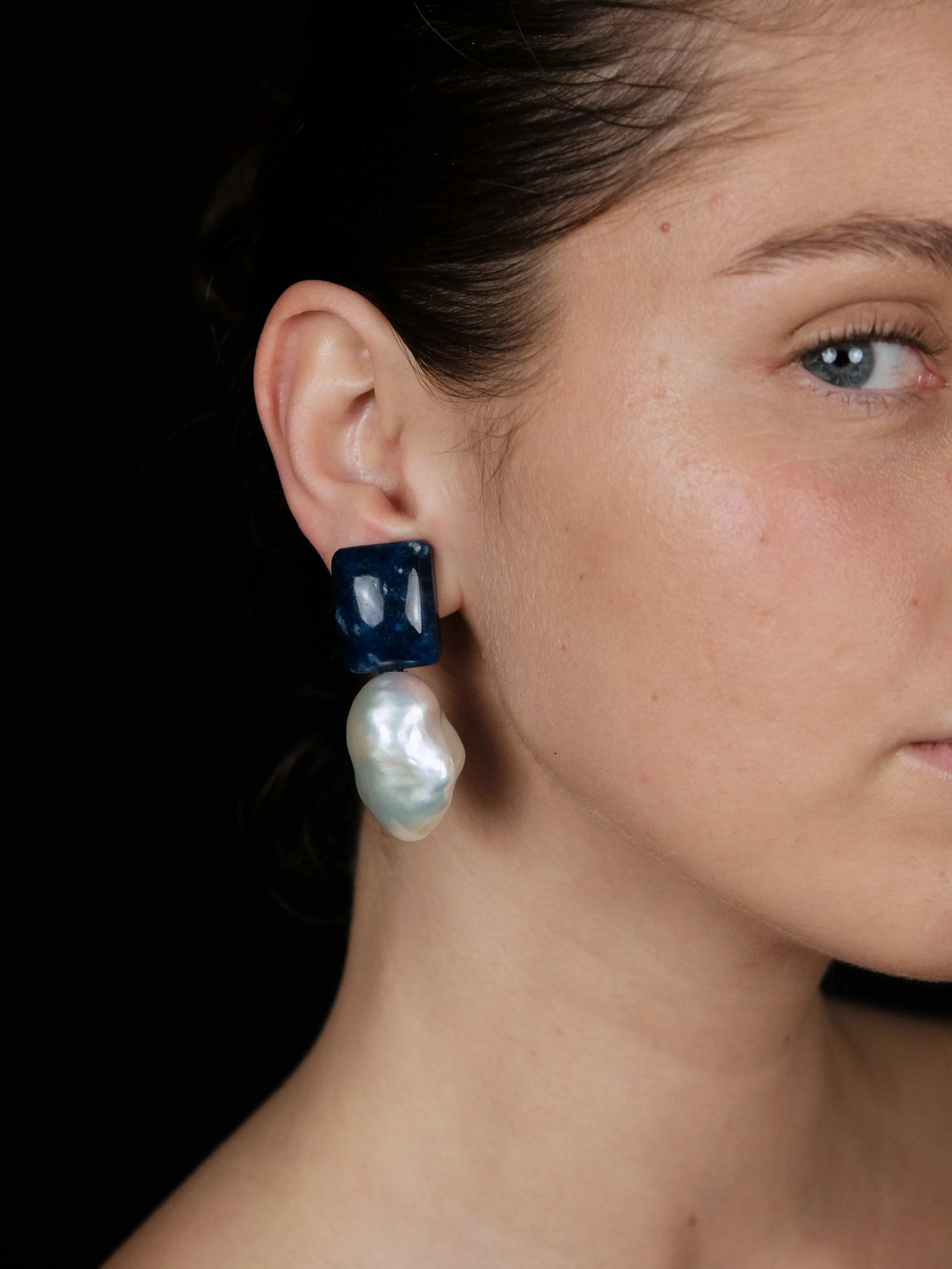 Earrings: baroque pearls, apatite sold by Monies product image thumbnail 2