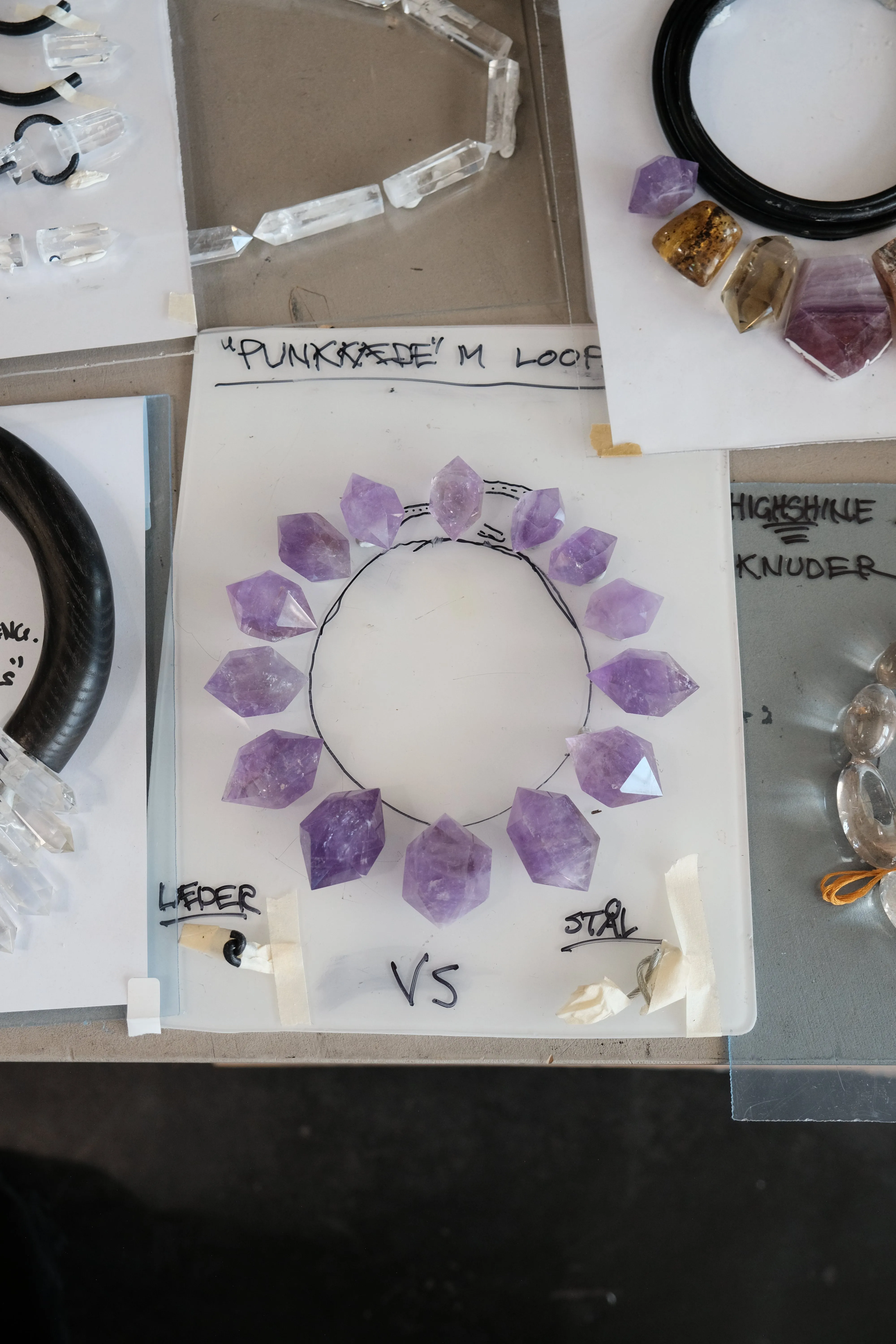 Necklace: amethyst, leather sold by Monies product image thumbnail 2