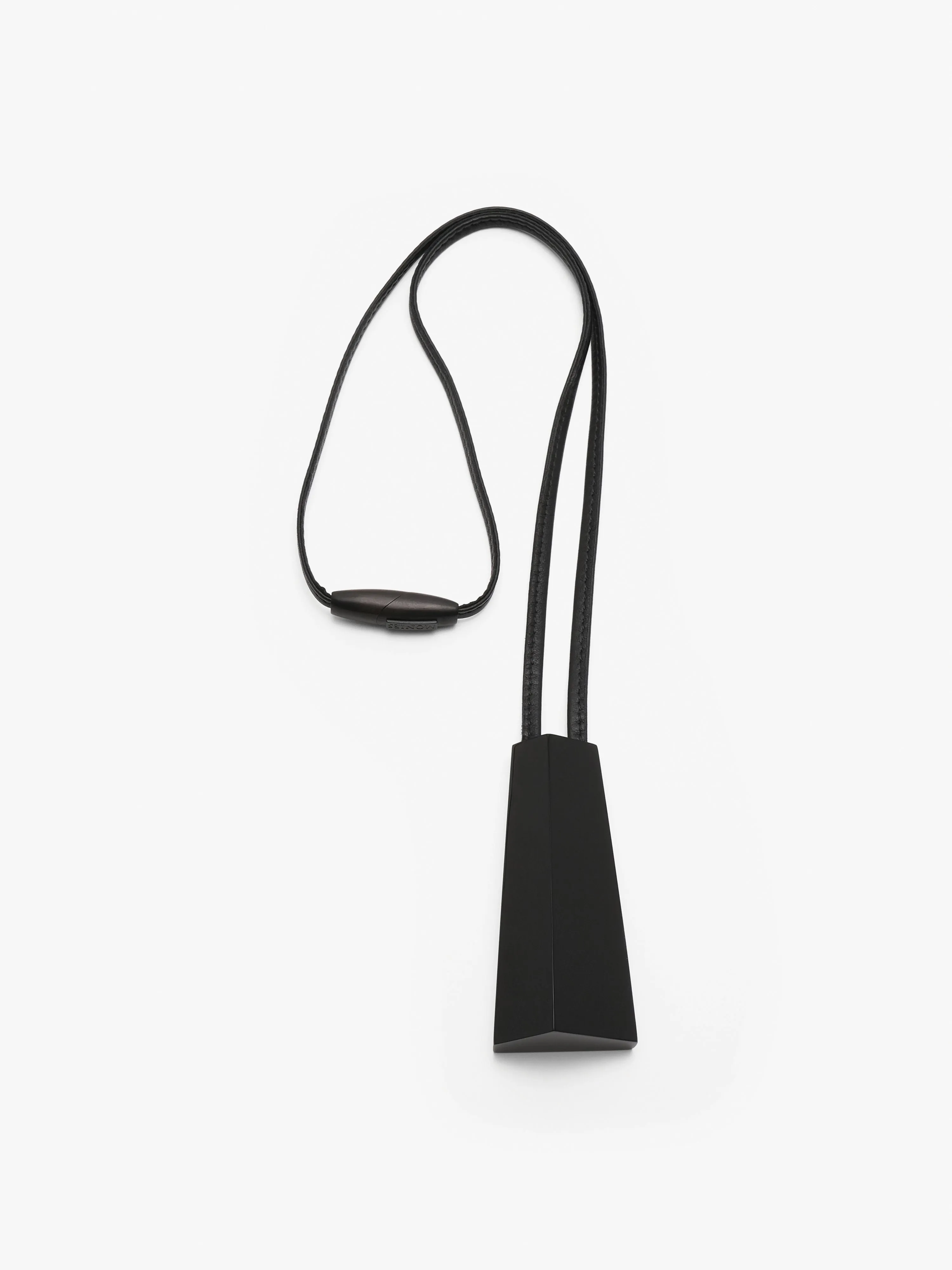 Selva pendant: black greencast, leather sold by Monies