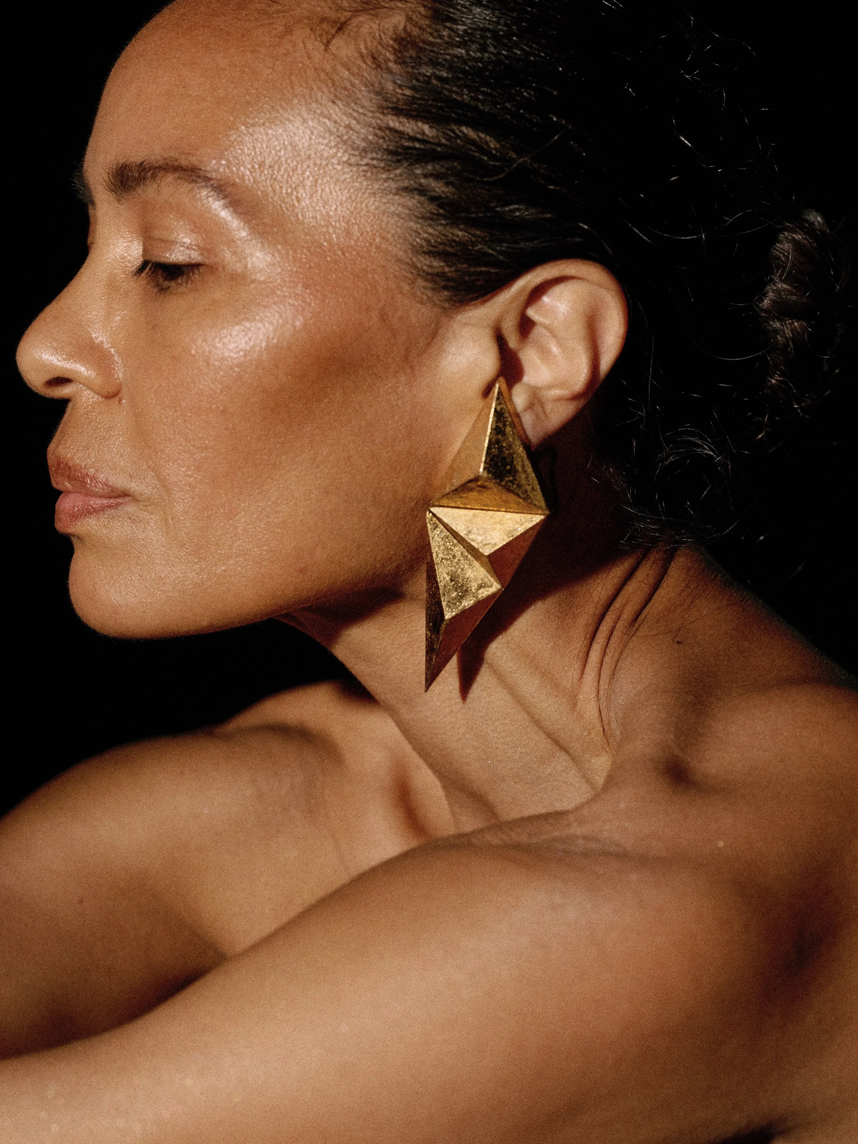 Giona earrings: acacia, goldfoil sold by Monies product image thumbnail 2