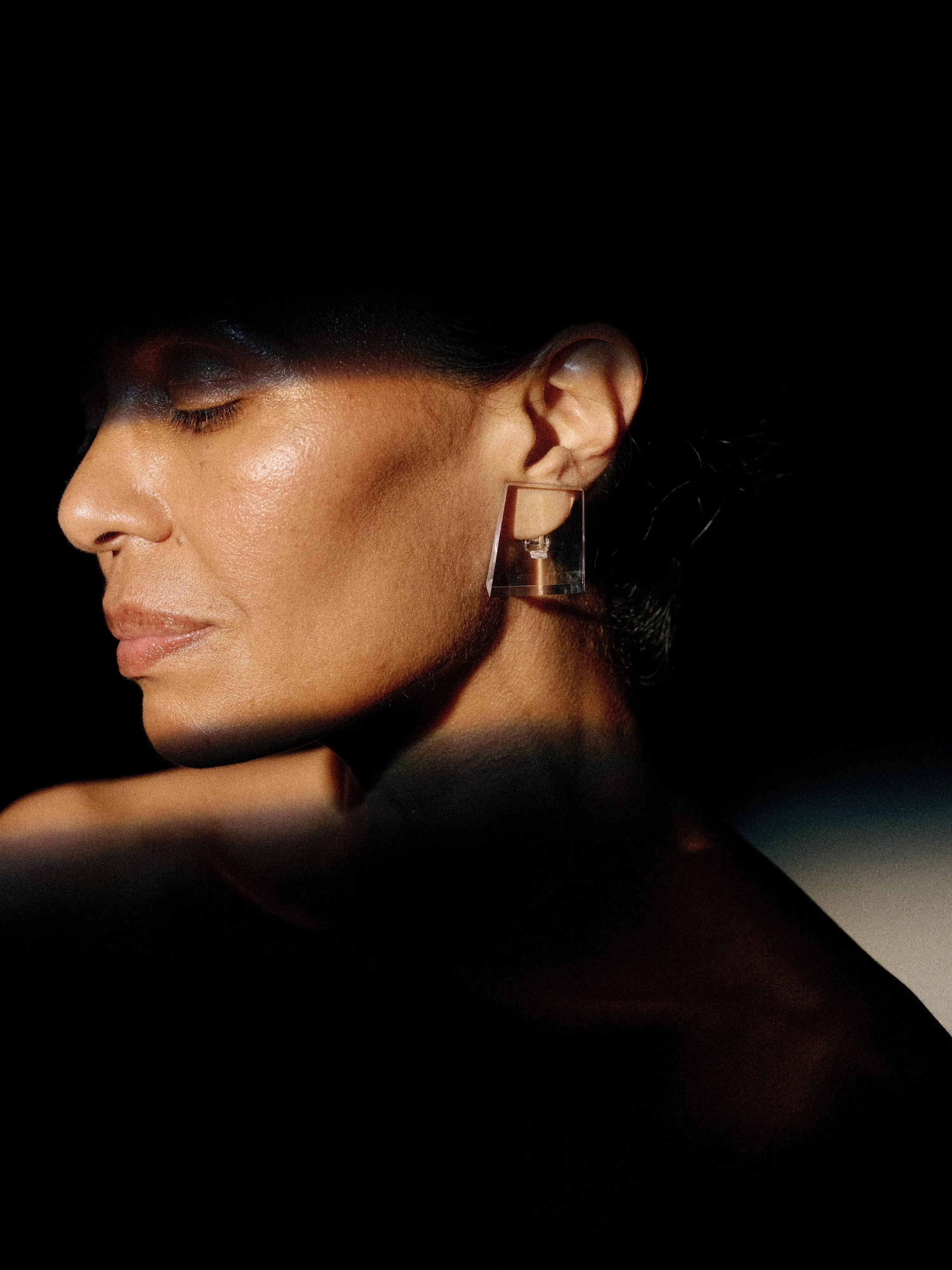 Tzul earrings: clear greencast sold by Monies product image thumbnail 2