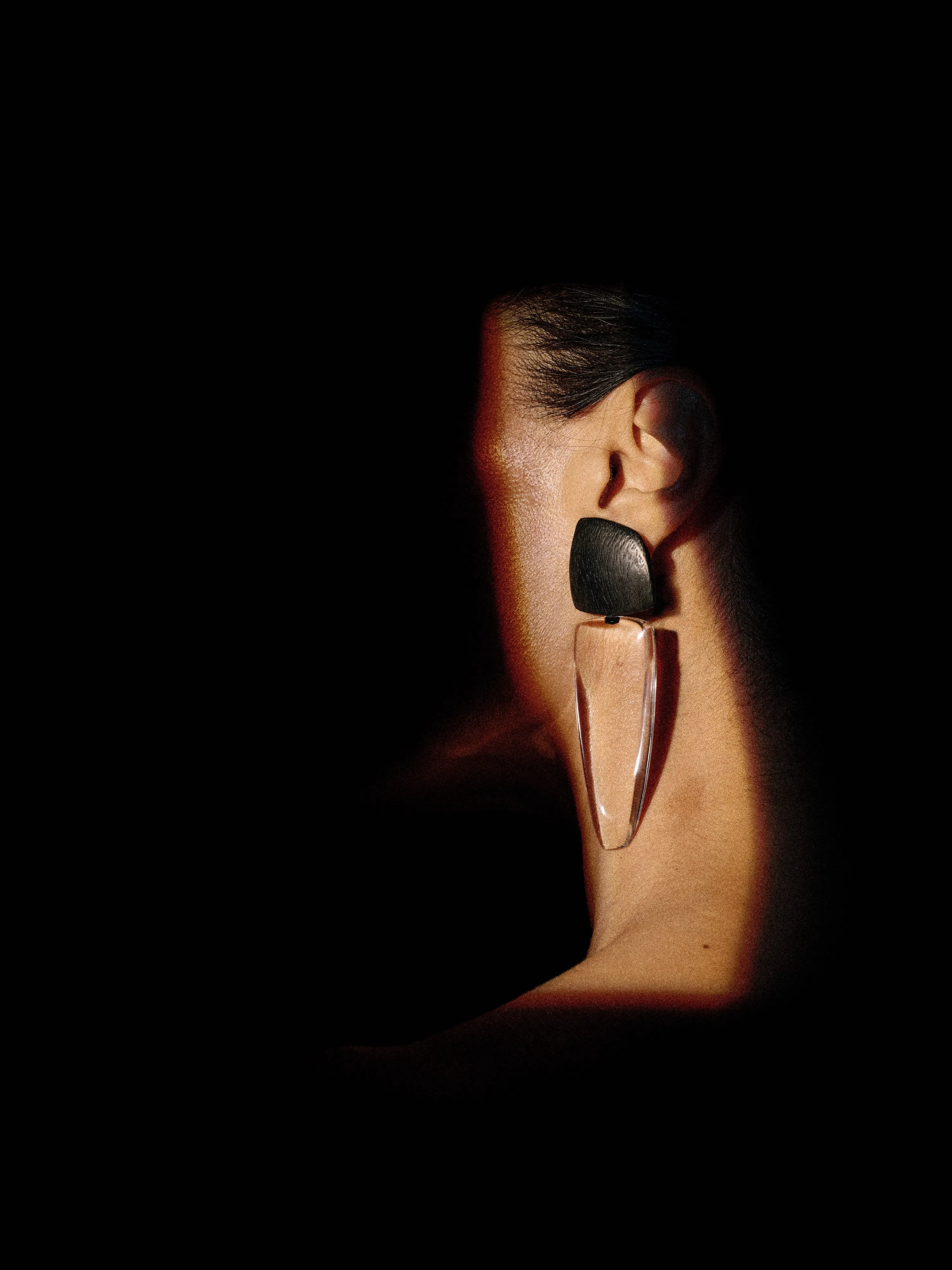 Joa earrings: black acacia, greencast sold by Monies product image thumbnail 2