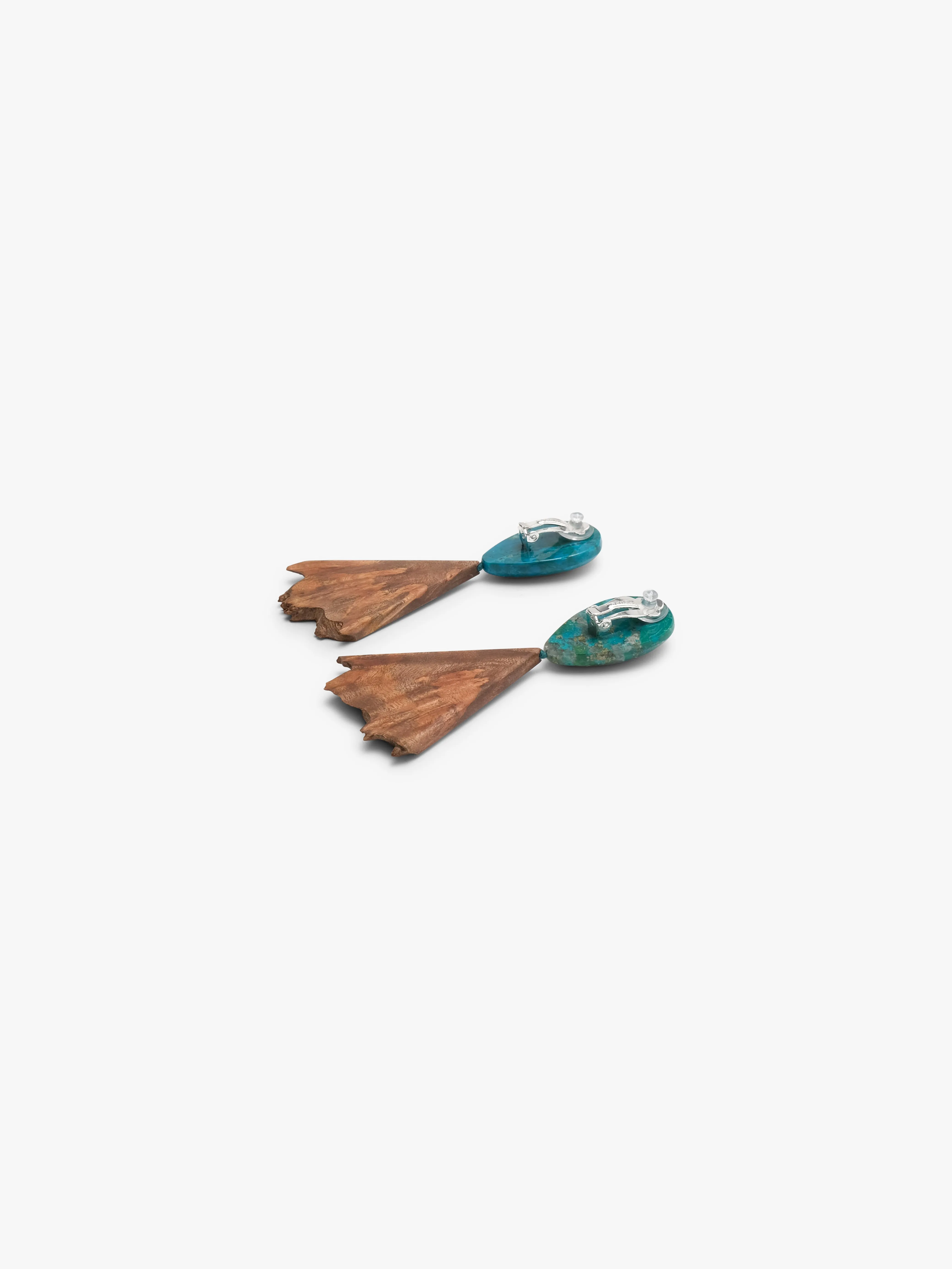 Earrings: chrysocolla, briar wood sold by Monies product image thumbnail 2