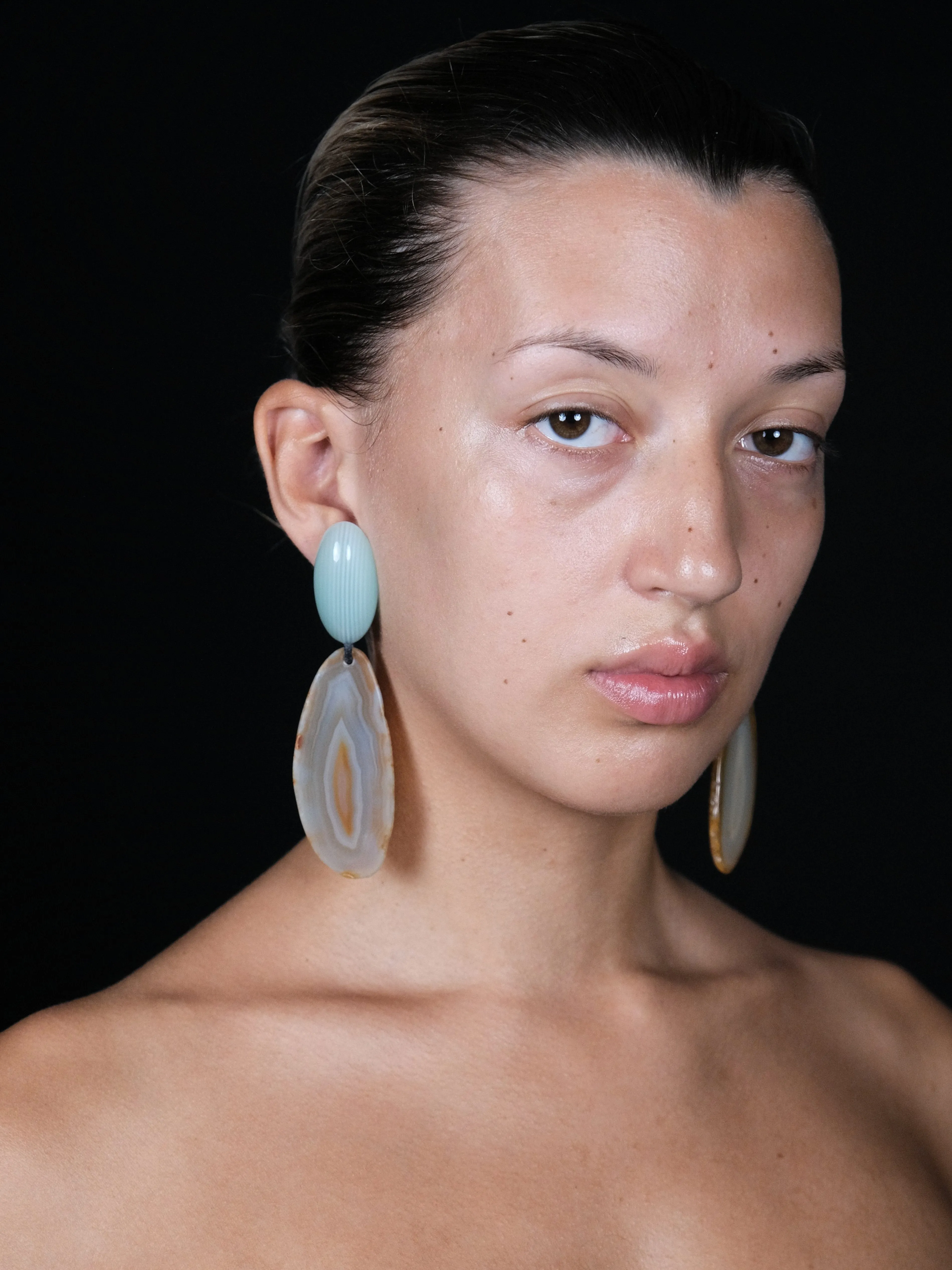 Earrings: green calcite, agate sold by Monies product image thumbnail 2