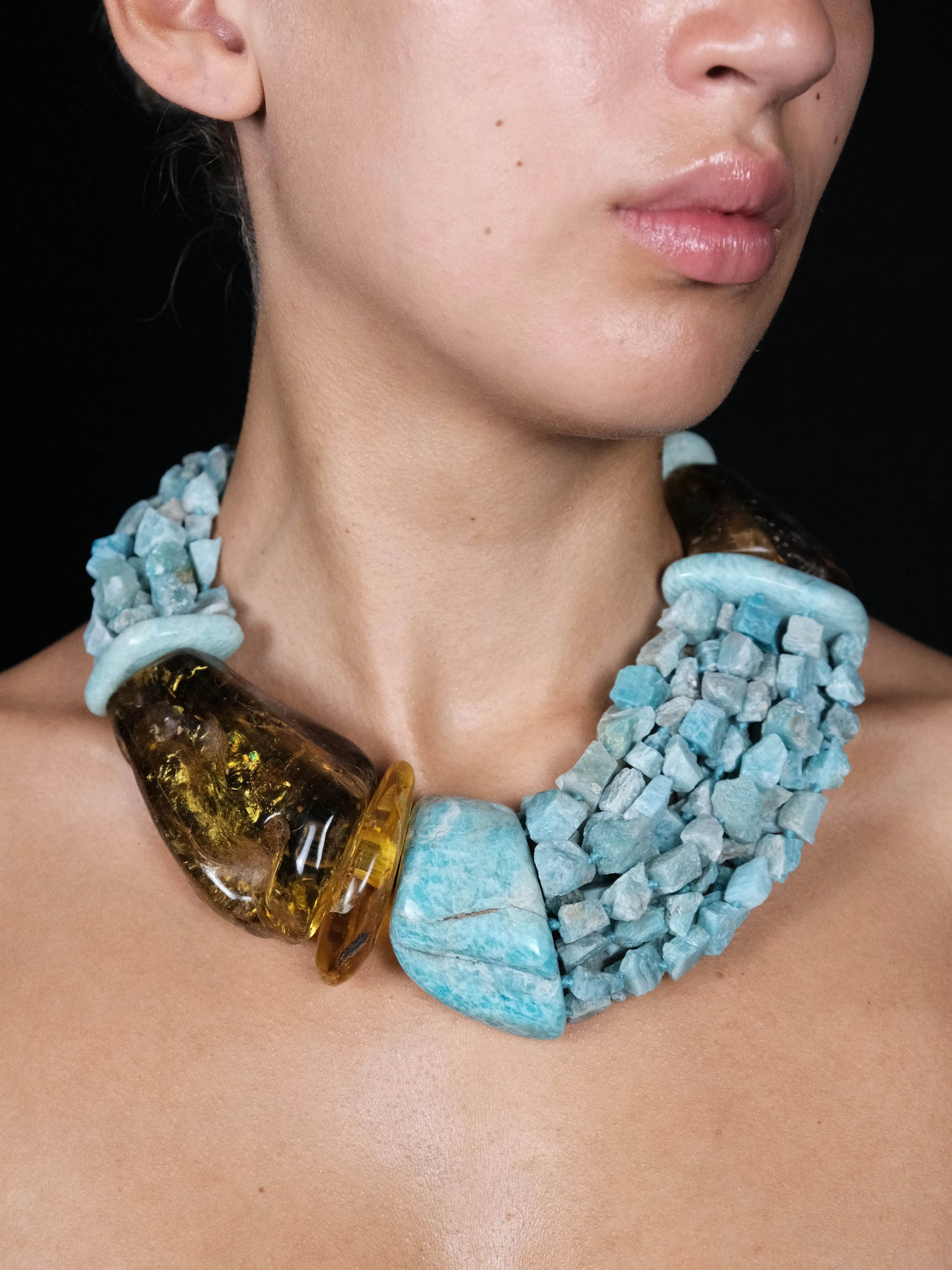 Necklace: amber, amazonite sold by Monies product image thumbnail 2