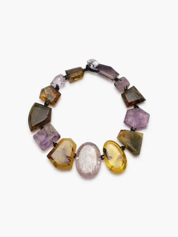 Necklace: amethyst, amber sold by Monies