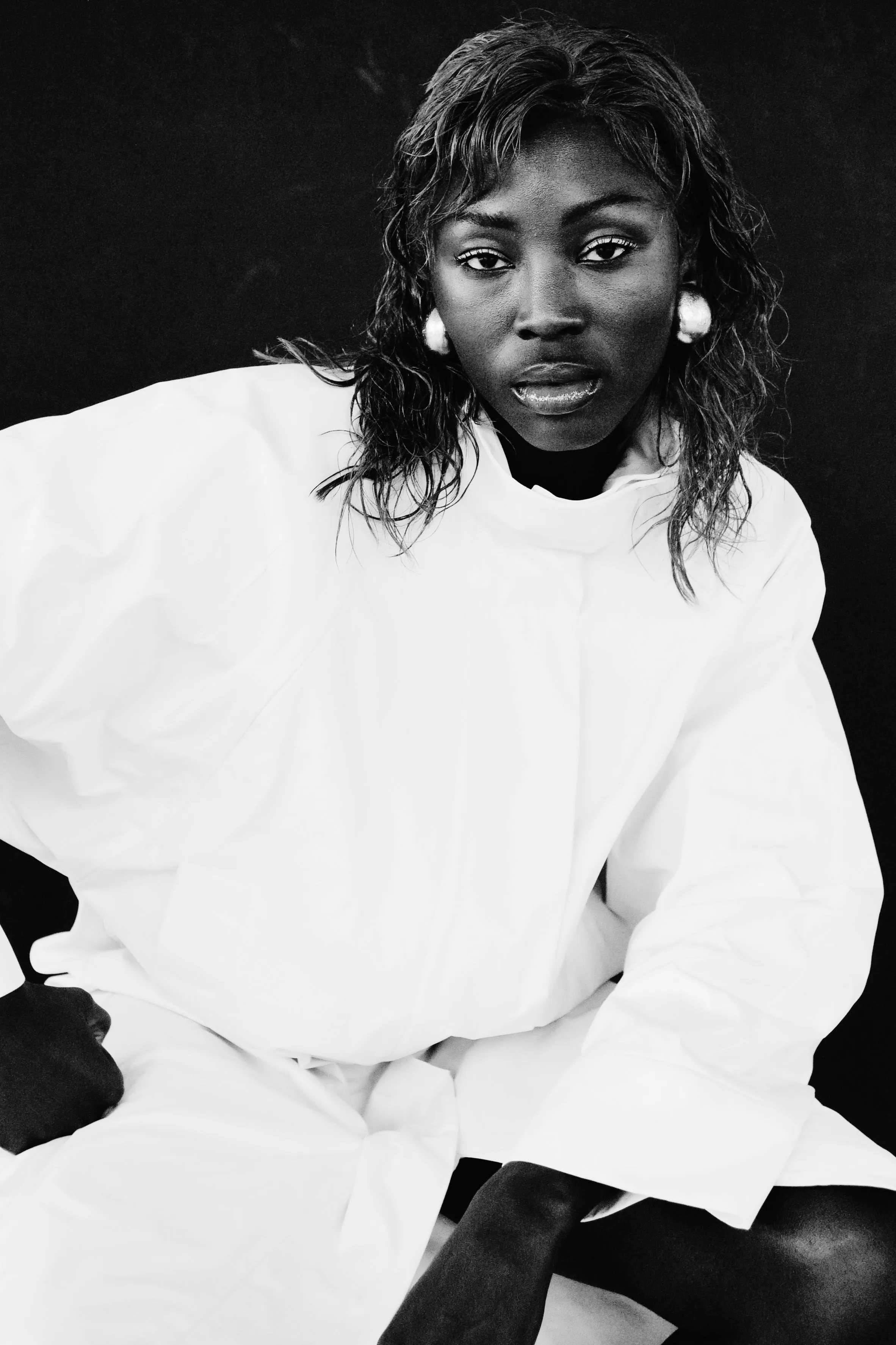 Corda earrings: acacia, dark silverfoil sold by Monies product image thumbnail 2