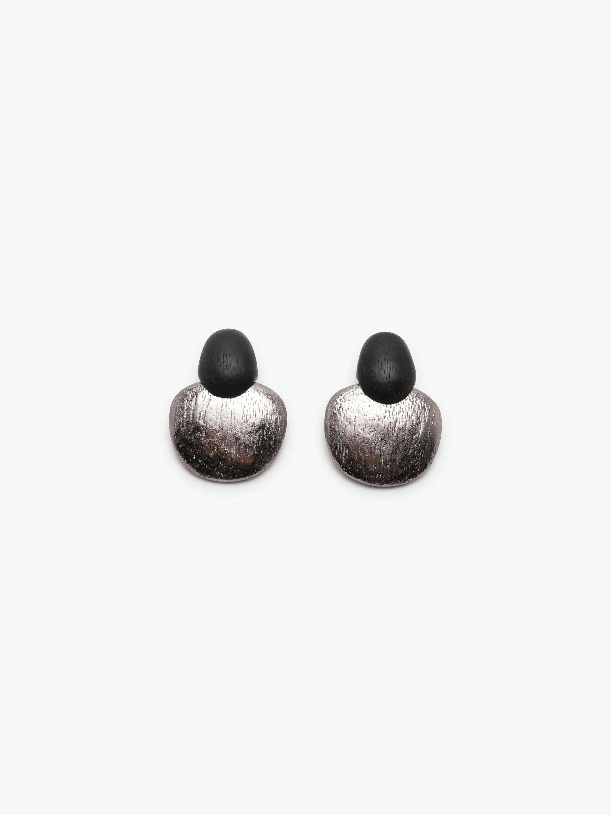 Folia earring: acacia, dark silverfoil sold by Monies