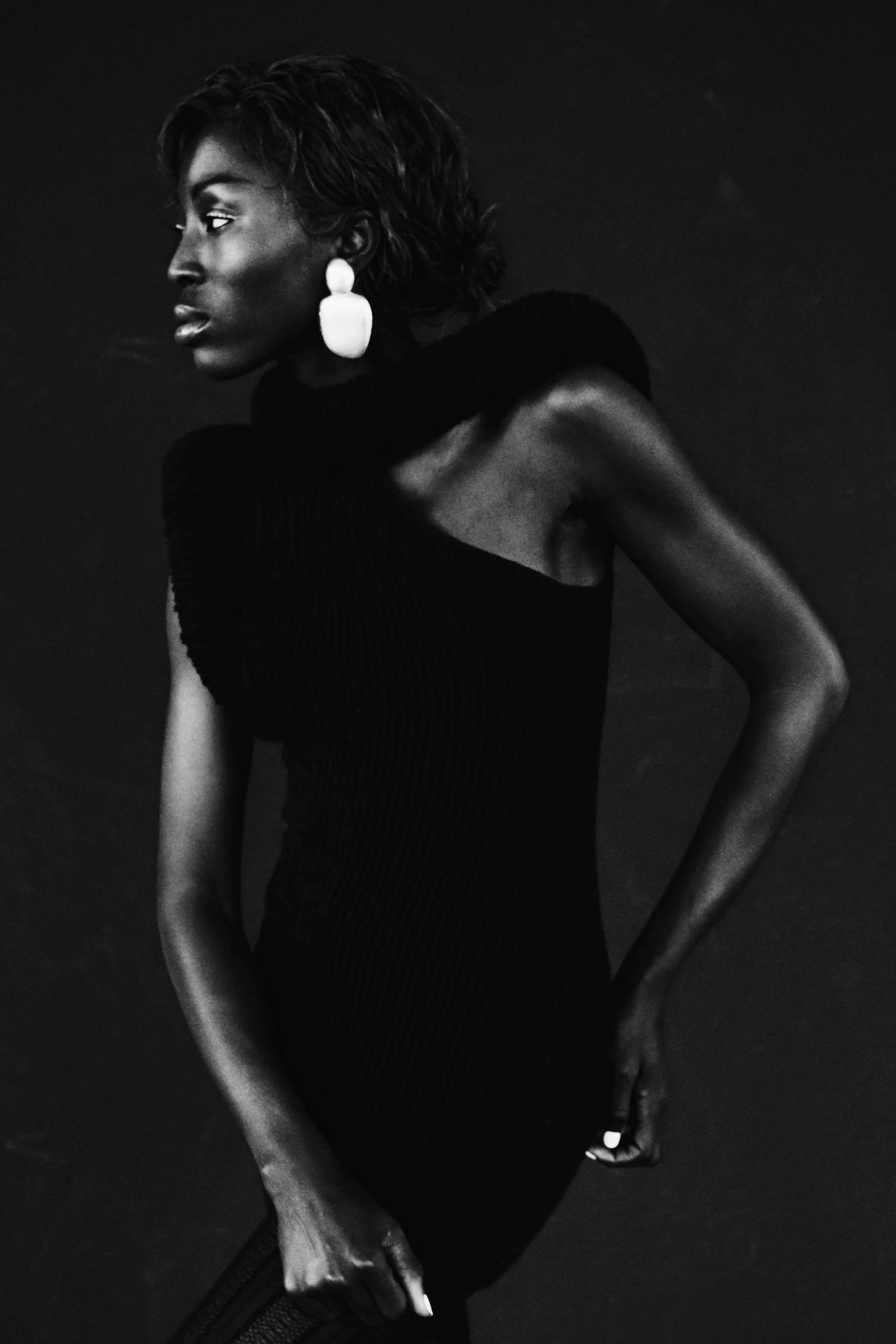 Luma earring: silverfoil, acacia wood sold by Monies product image thumbnail 3