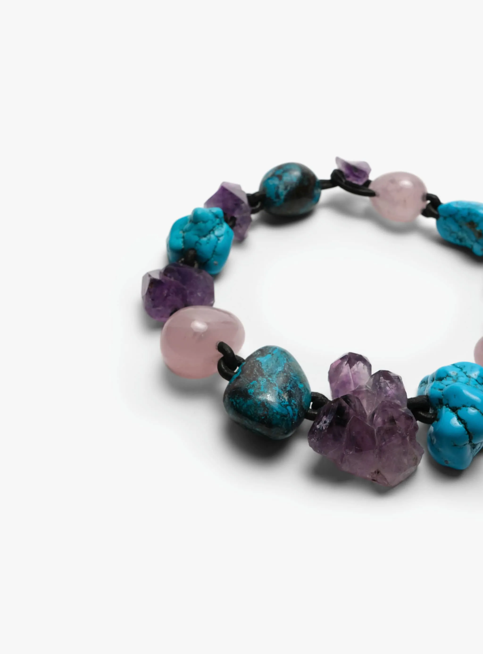 Necklace: turquoise, rose quartz, amethyst sold by Monies product image thumbnail 2
