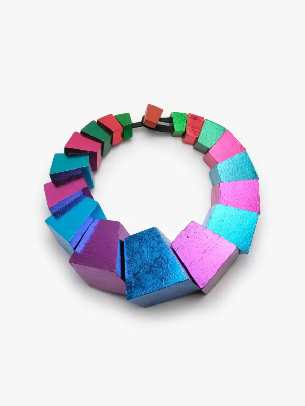 Solis necklace: acacia, metallic foil sold by Monies