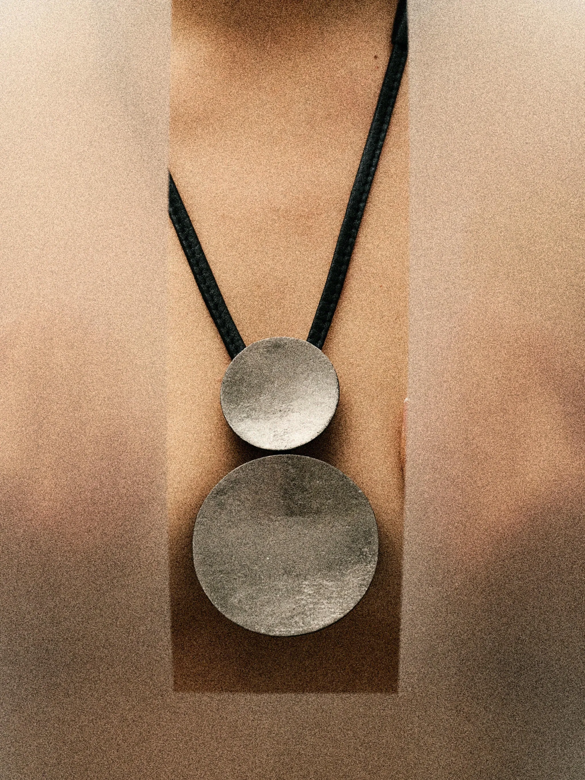 Seris pendant: acacia, silverfoil, leather sold by Monies product image thumbnail 2