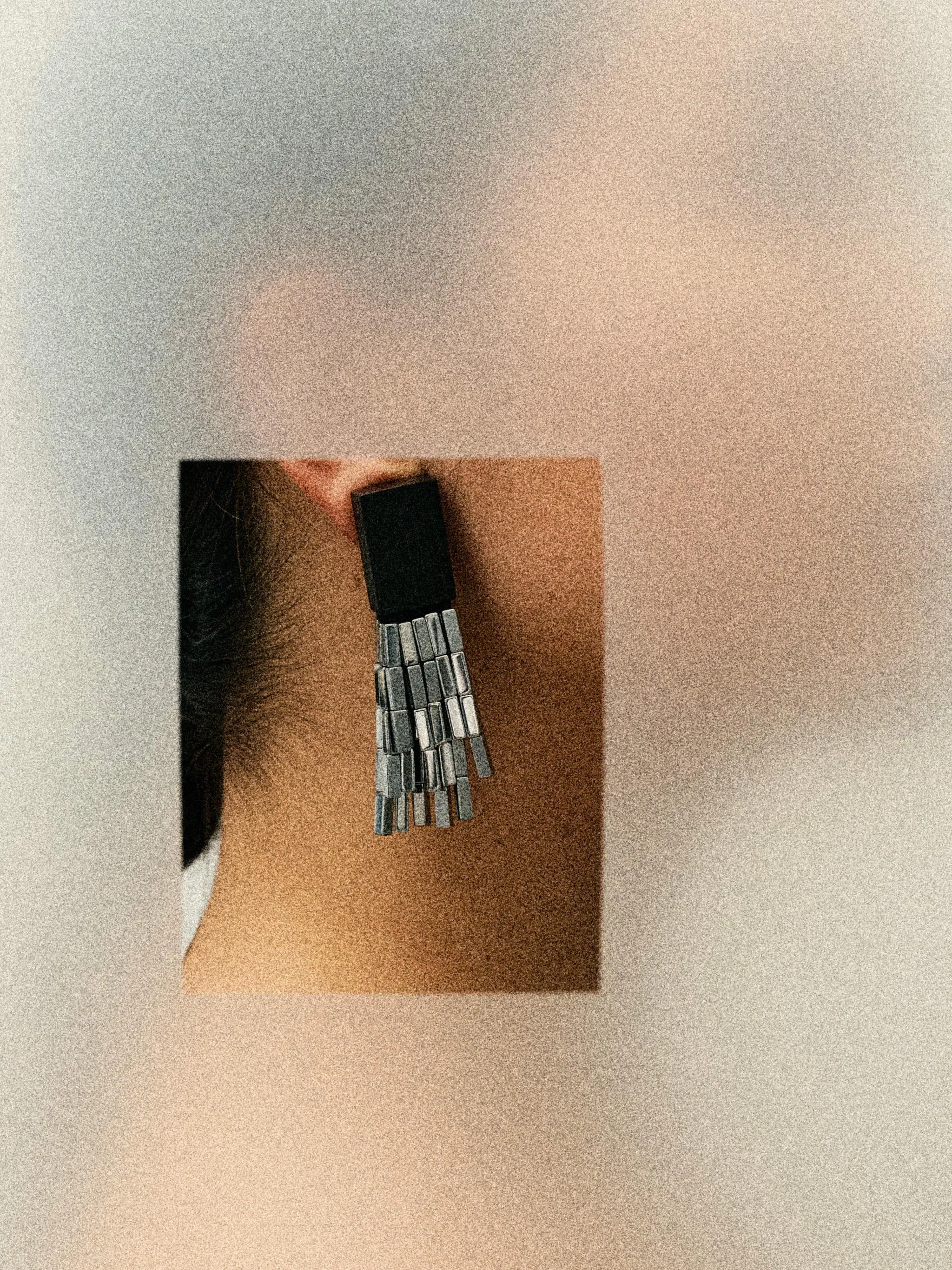 Aria earring: hematite stone, acacia sold by Monies product image thumbnail 4