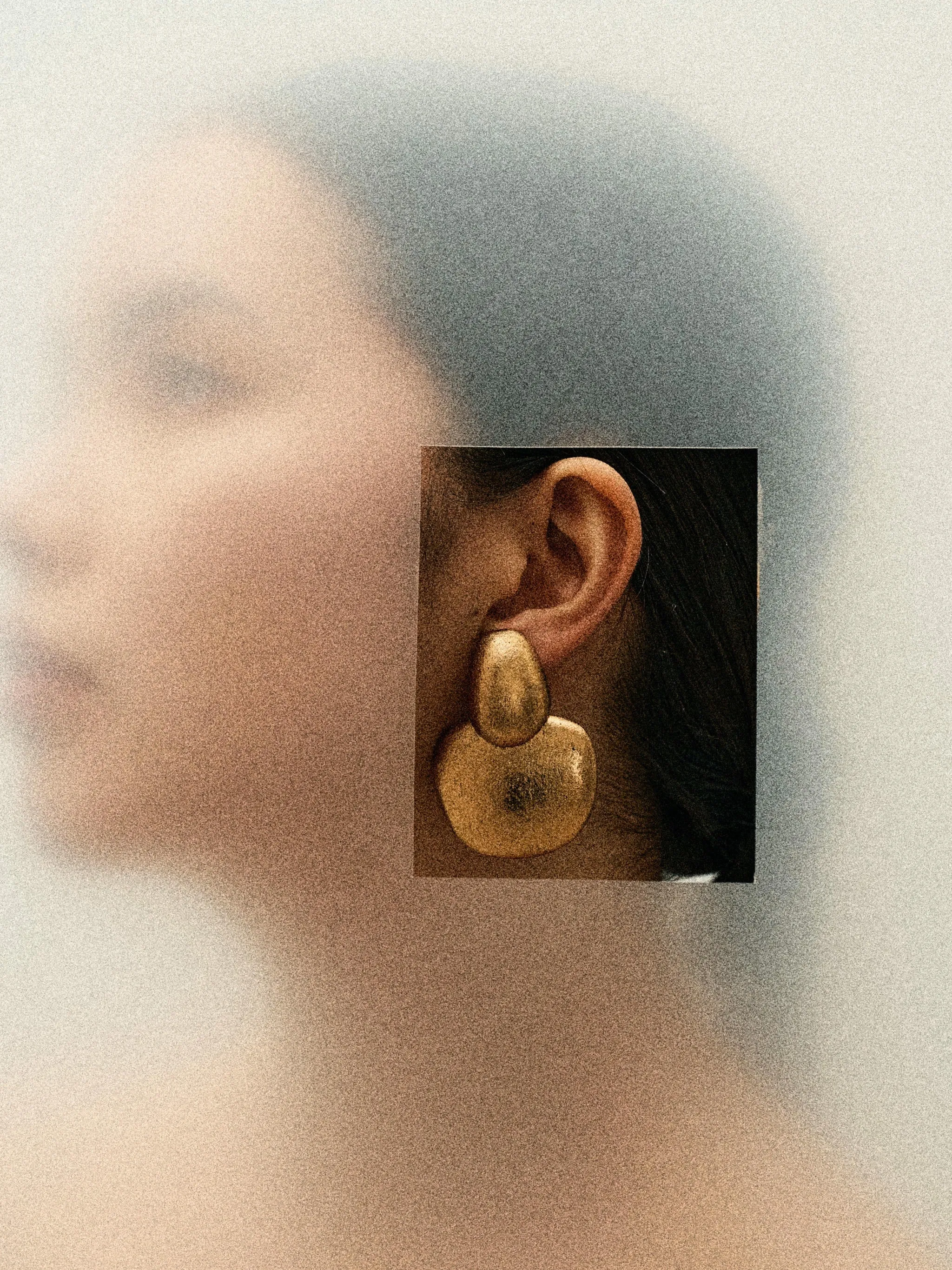 Folia pin earrings: acacia, goldfoil sold by Monies product image thumbnail 2
