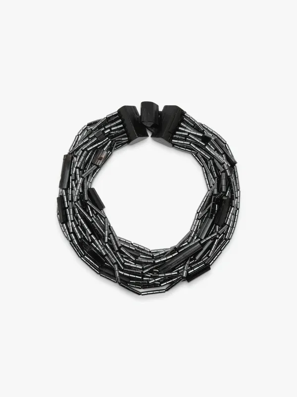 Necklace: hematite, tourmaline sold by Monies