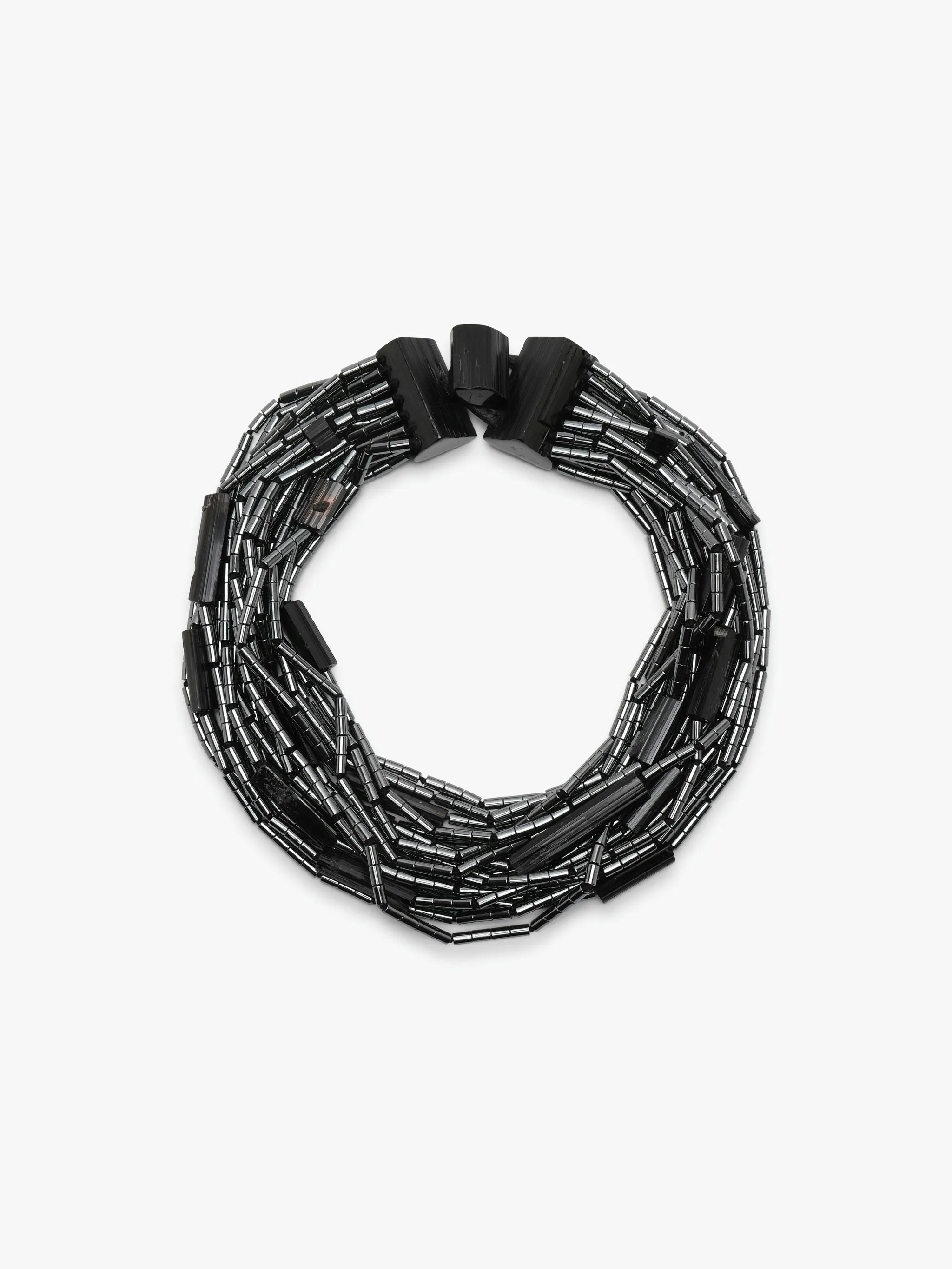 Necklace: hematite, tourmaline sold by Monies