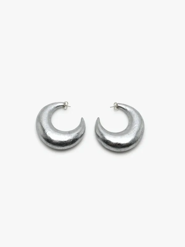 Half moon stud earring: silverfoil sold by Monies