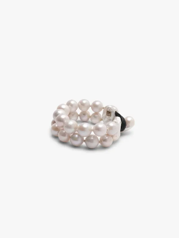 Binaire bracelet: two-strand freshwater pearls sold by Monies
