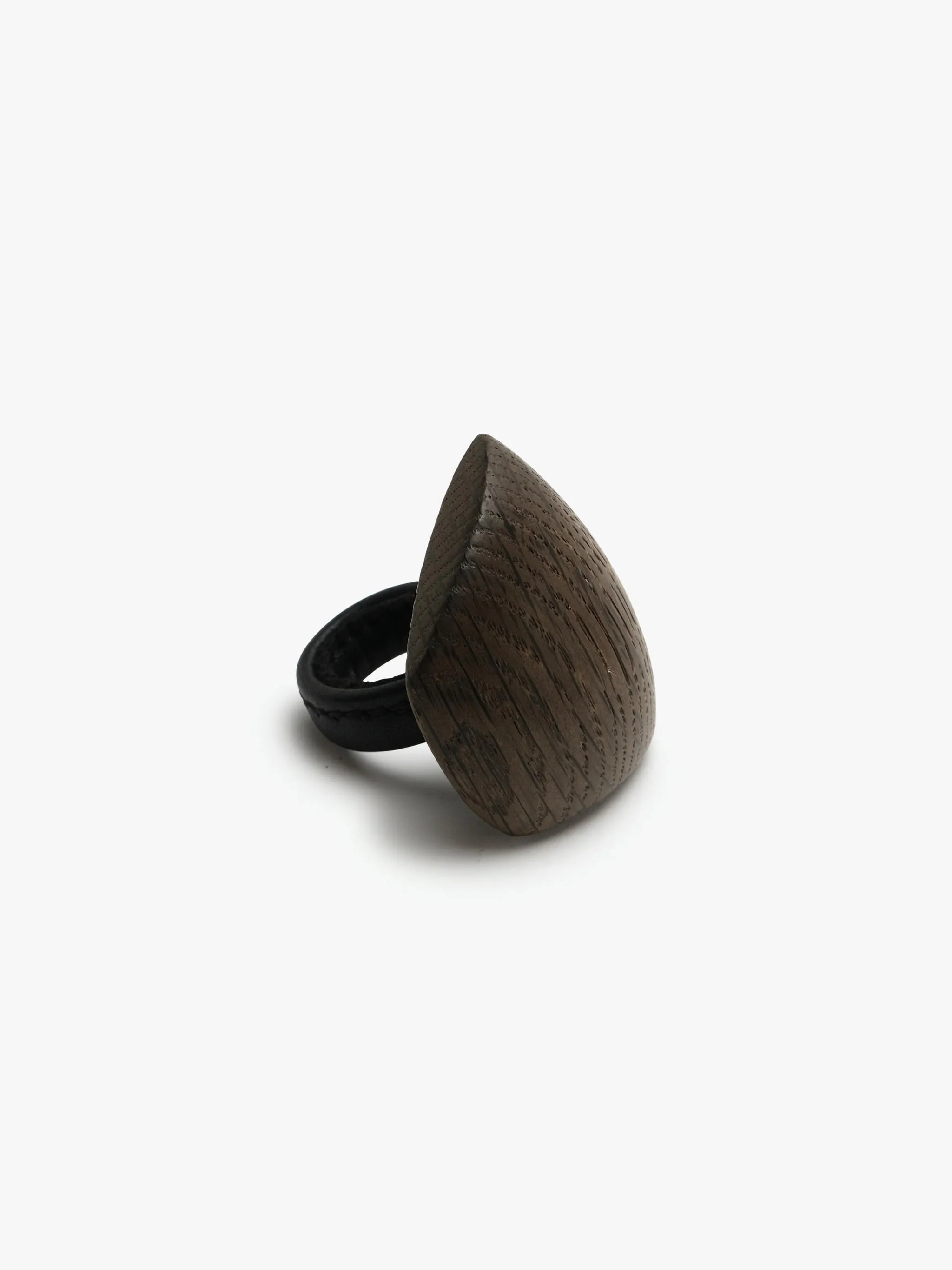 Oro ring: bog oak, leather sold by Monies product image thumbnail 4