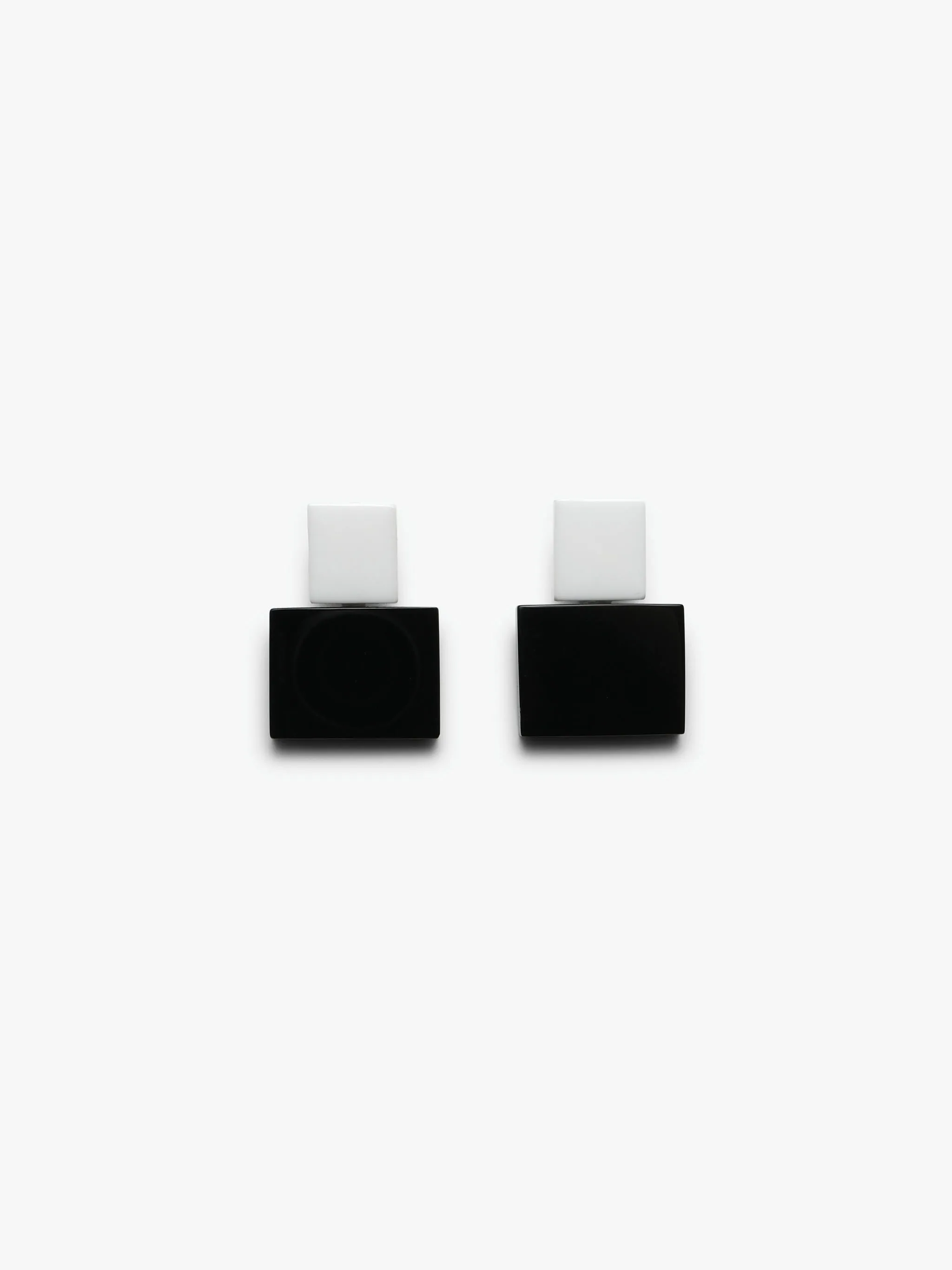 Freya earring: black/white acrylic sold by Monies