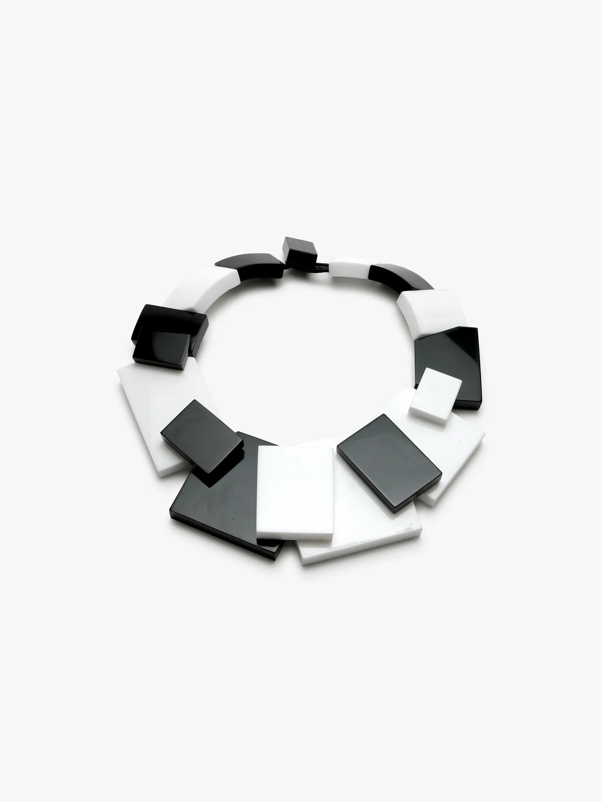 Issa necklace: black/white acrylic sold by Monies