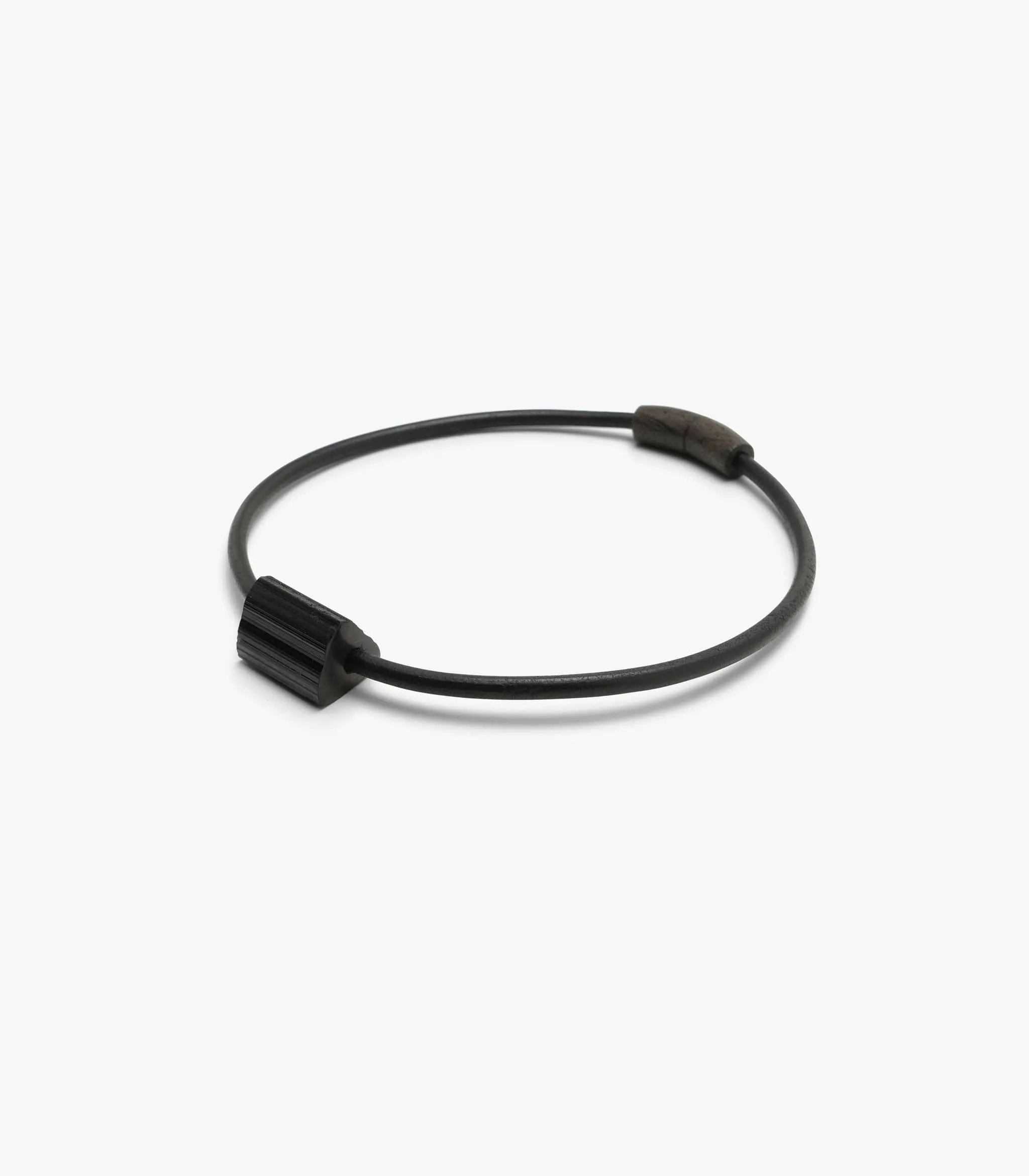 Mint necklace: leather, bog oak, tourmaline sold by Monies product image thumbnail 5