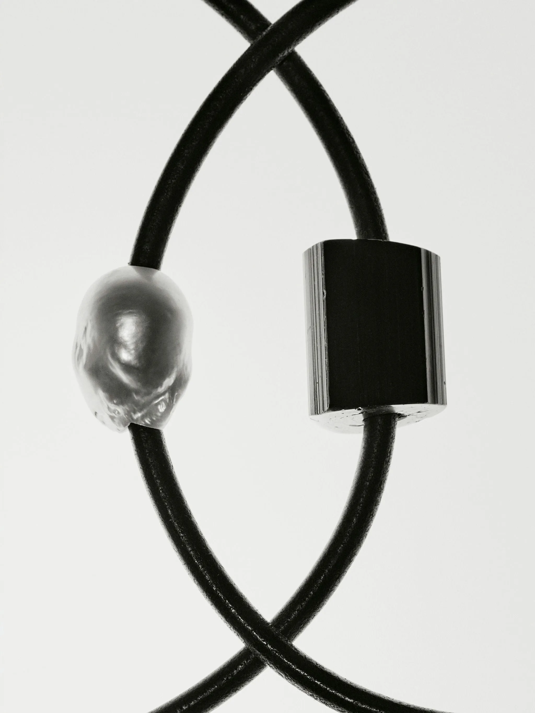 Mint necklace: leather, bog oak, tourmaline sold by Monies product image thumbnail 2