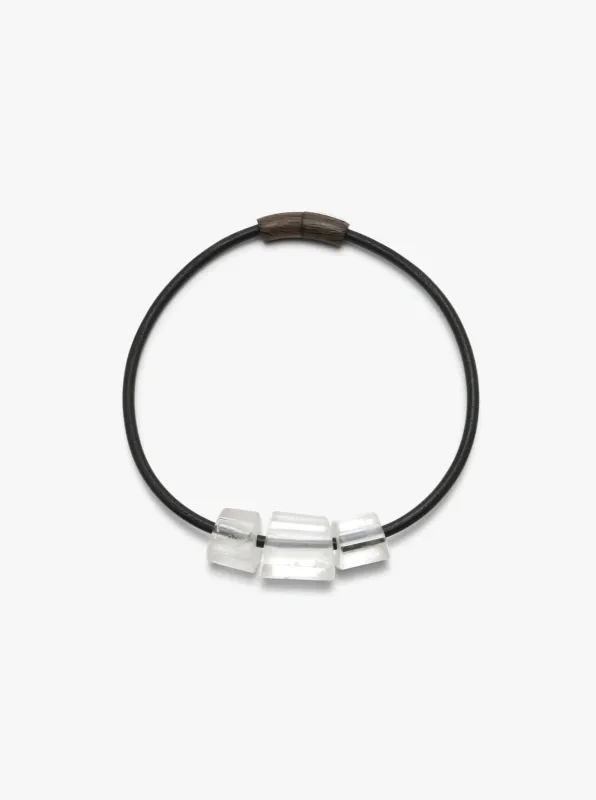 Élume necklace: leather, mountain crystal sold by Monies