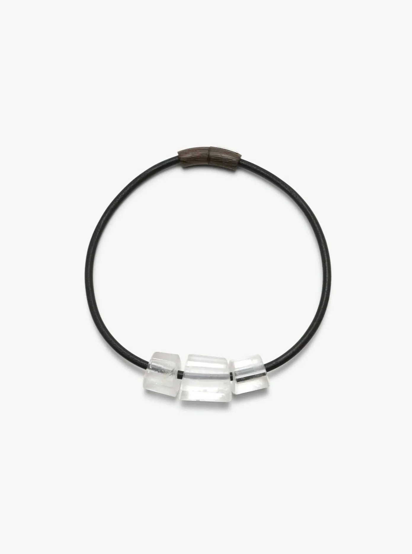 Élume necklace: leather, mountain crystal sold by Monies