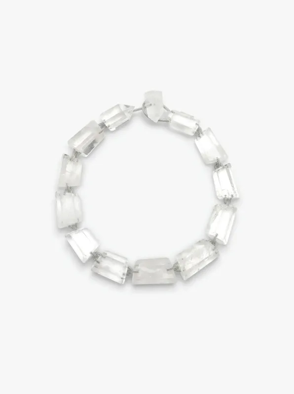 Mint necklace: mountain crystal, steel wire sold by Monies