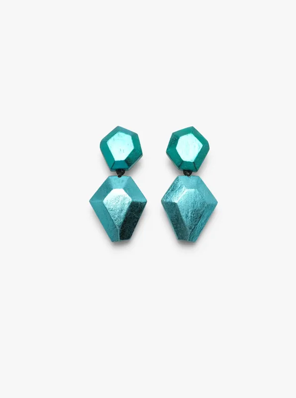 Nebu earrings: bluefoil, acacia sold by Monies