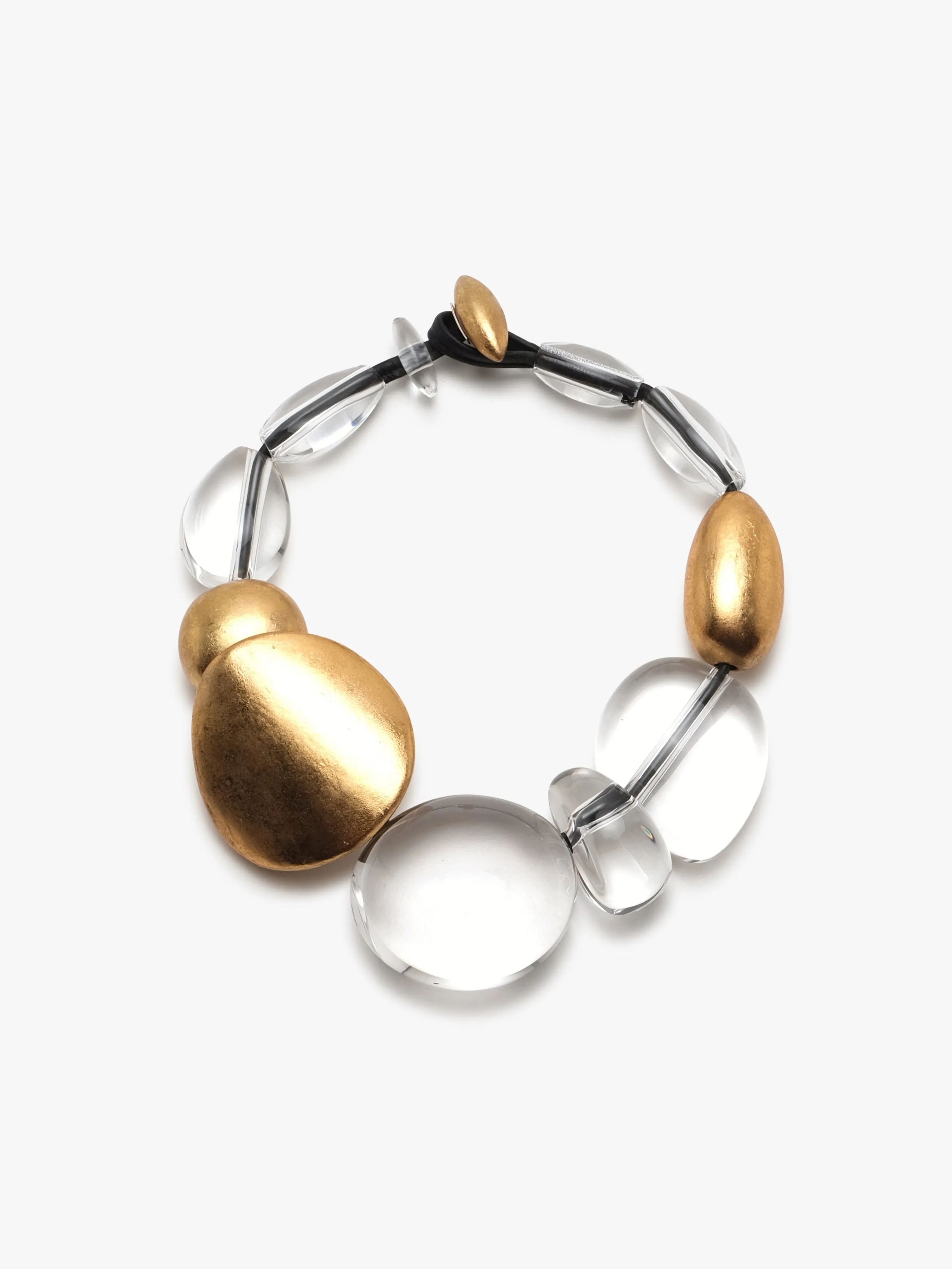 Sydney necklace: goldfoil, acrylic sold by Monies