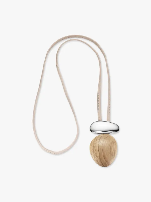 Anniversary pendant: oak, sterling silver, leather sold by Monies