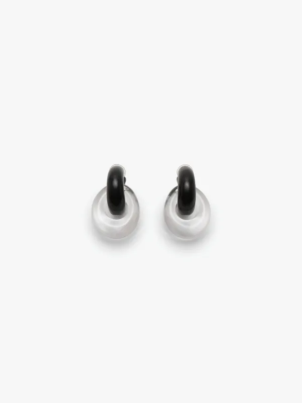 Havana earrings: clear and black sold by Monies