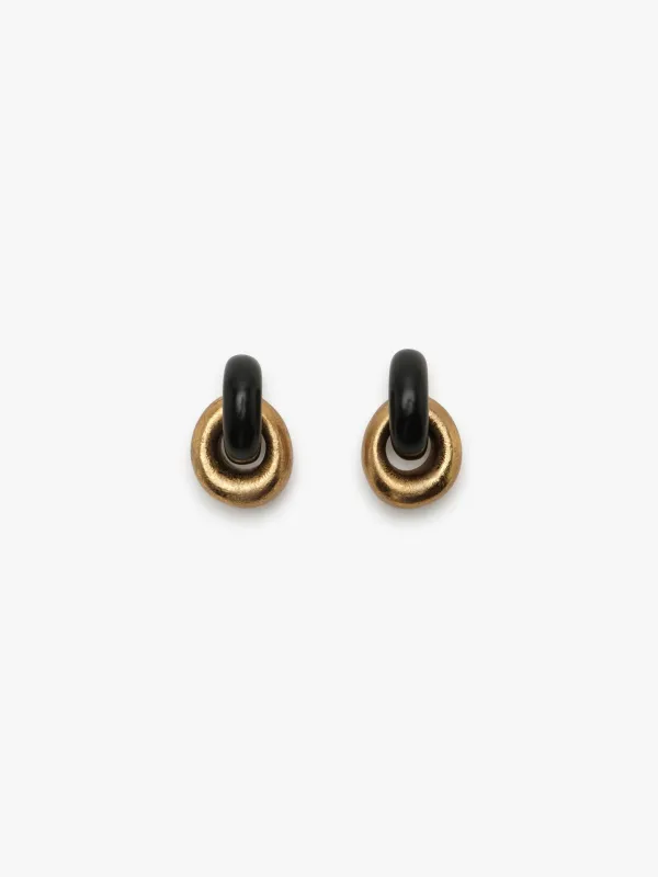 Havana earrings: black and gold sold by Monies