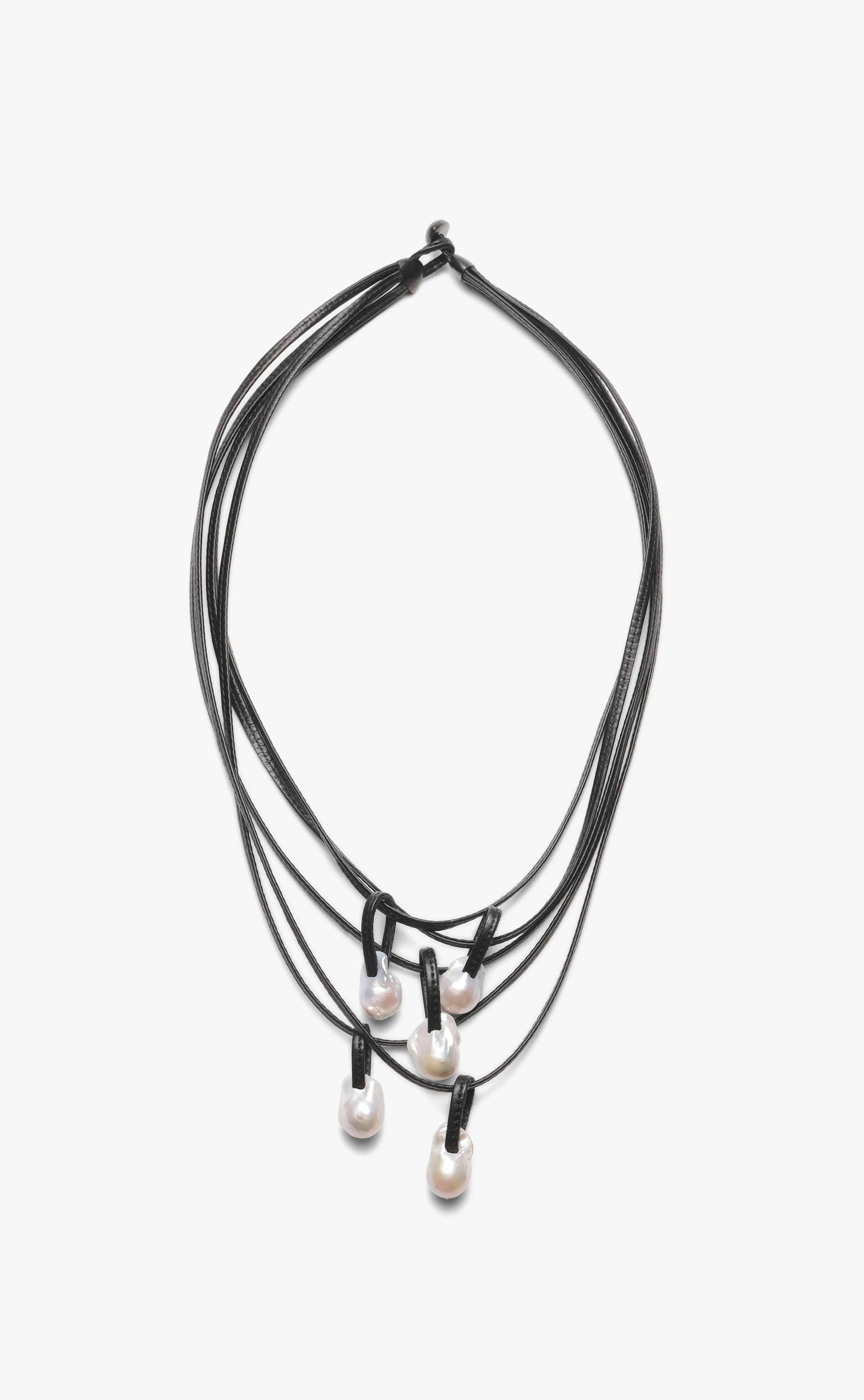 Mint necklace: baroque pearls, leather sold by Monies product image thumbnail 5