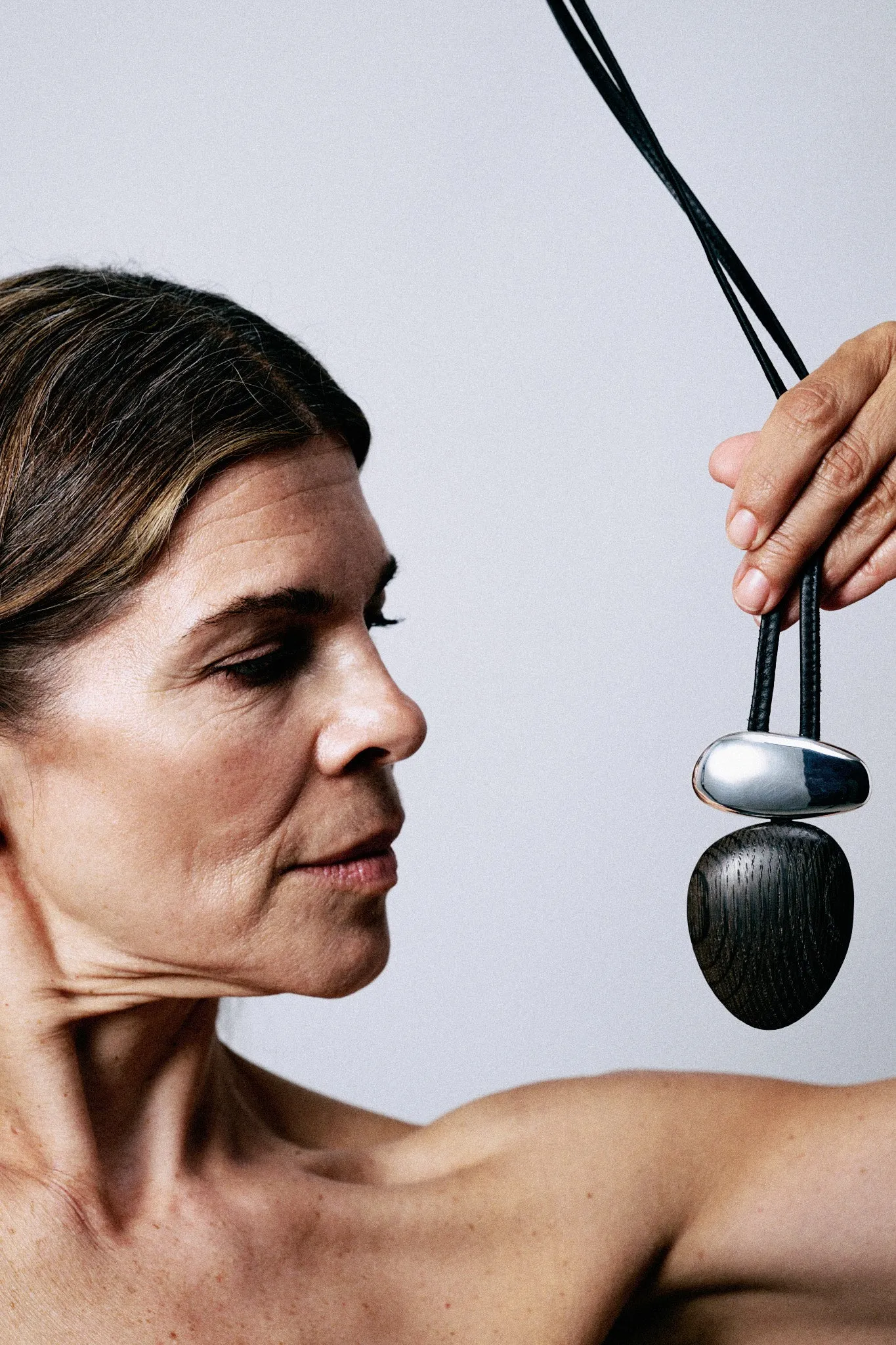 Anniversary pendant: bog oak, sterling silver, leather sold by Monies product image thumbnail 3