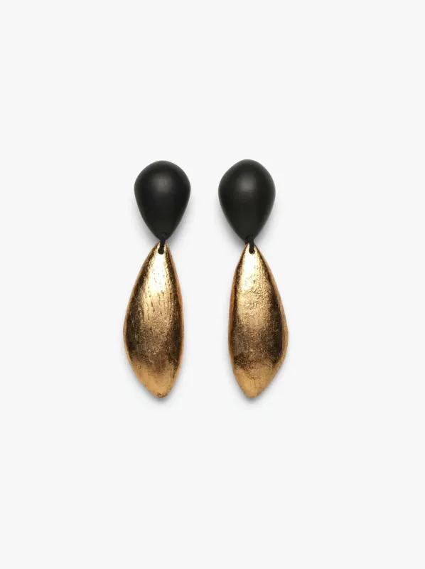 Dolbo earrings: acacia, goldfoil sold by Monies