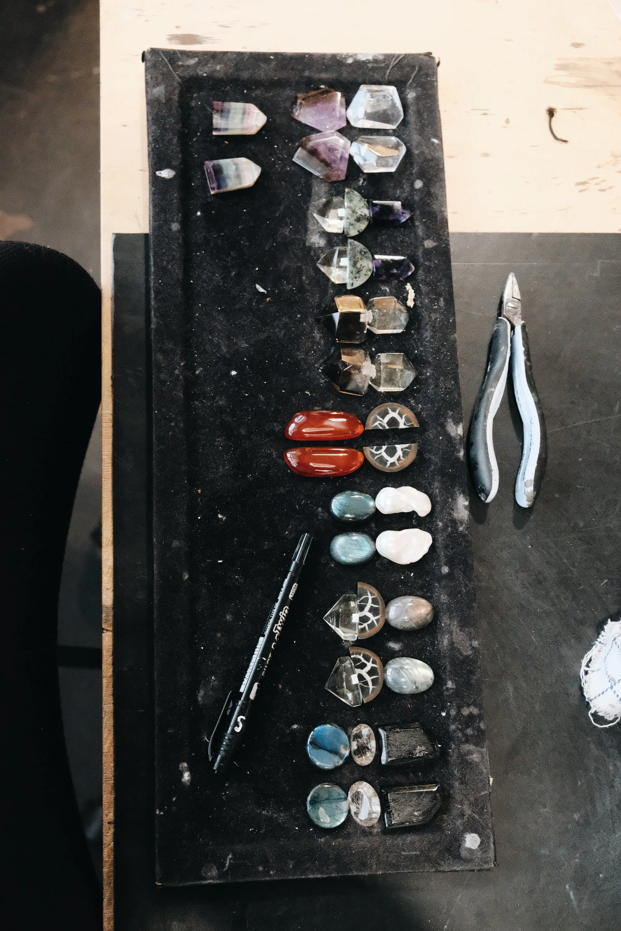 Earrings: sepratian stone, carnelian, bog oak sold by Monies product image thumbnail 2