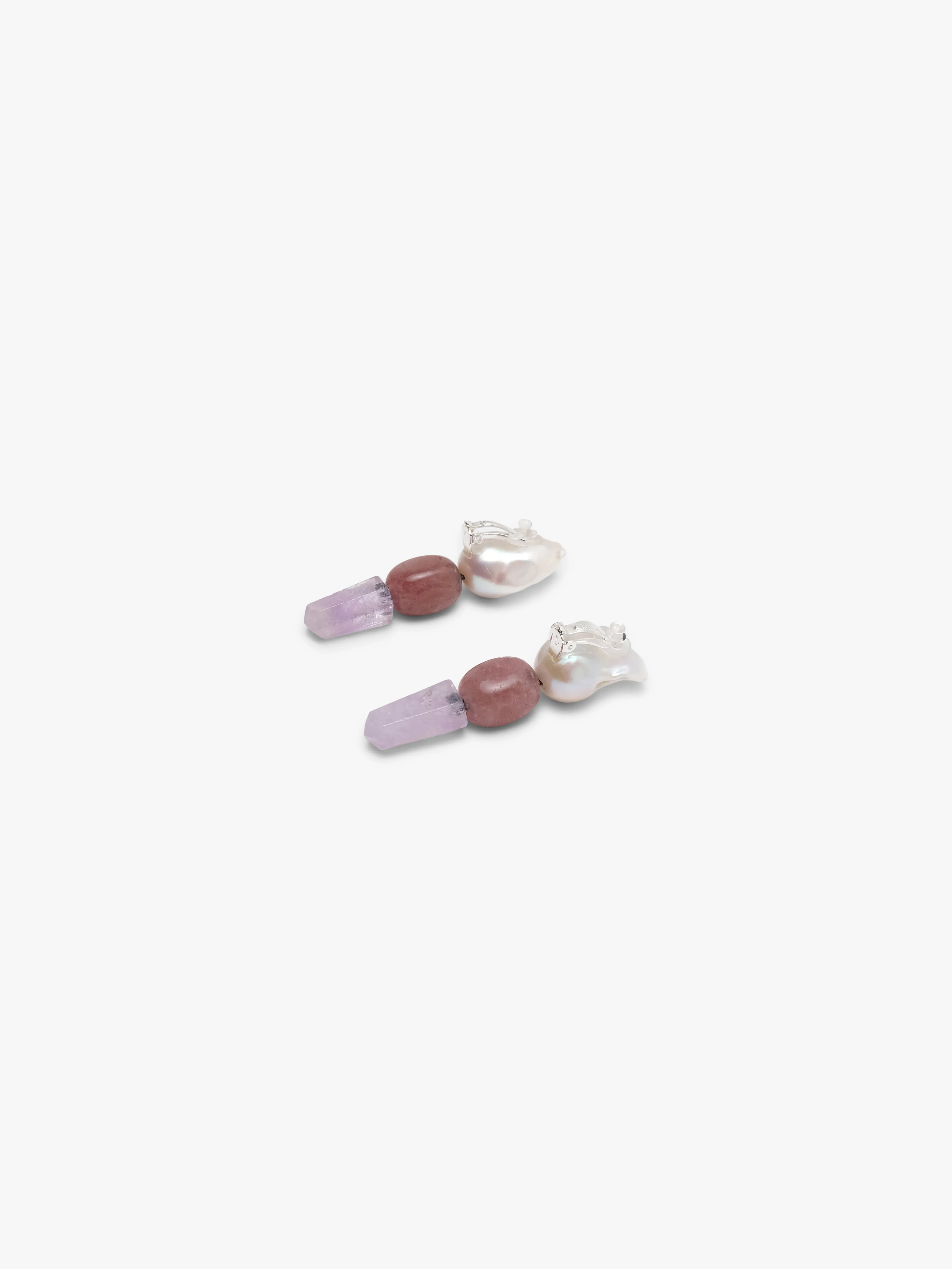 Earrings: amethyst, pearl, quartz sold by Monies product image thumbnail 2