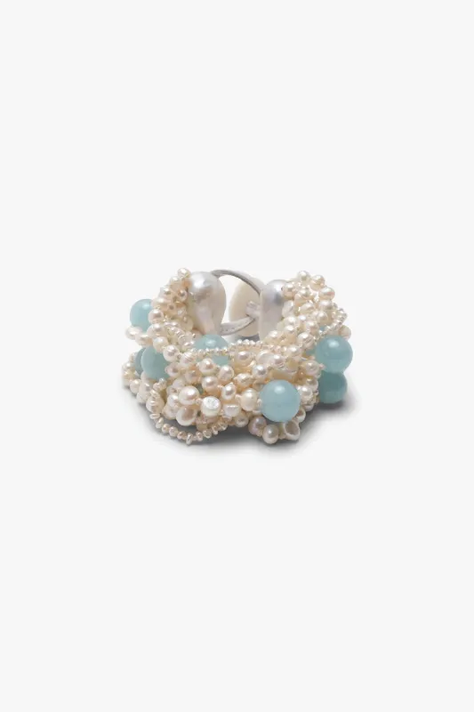 Bracelet: aquamarine, pearls sold by Monies