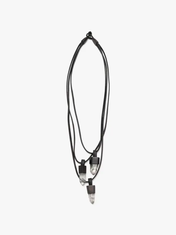 Pendant: mountain crystal, ebony sold by Monies