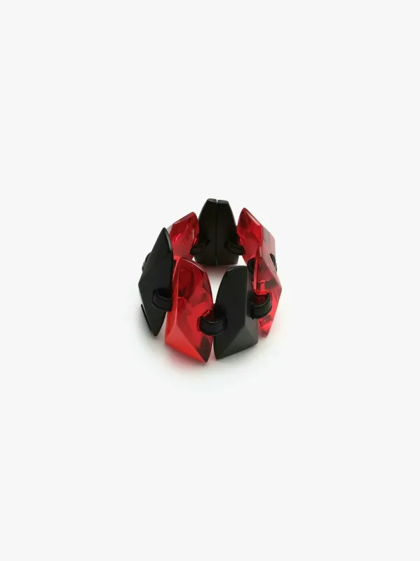 Bracelet: kamagong, red polyester made by Monies