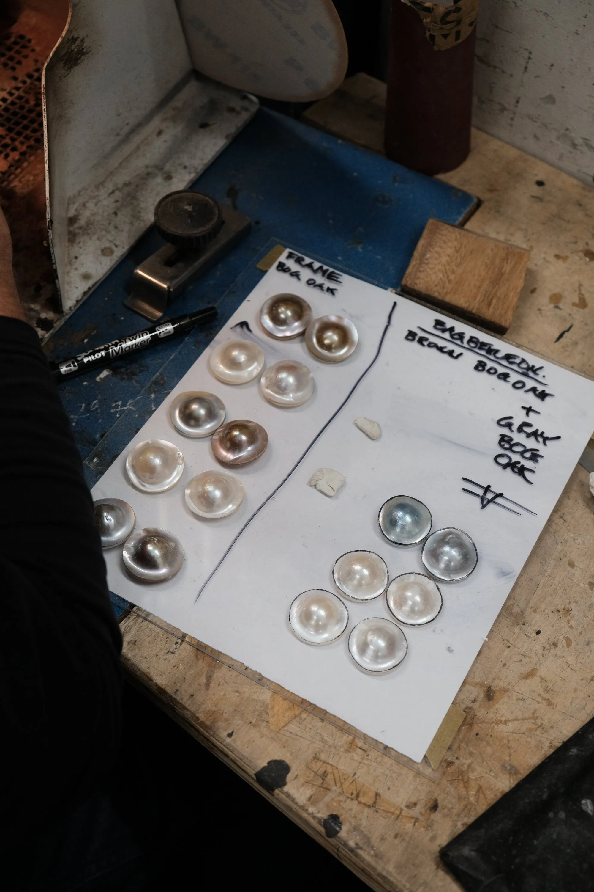 Earrings: Mabé pearl, light oak sold by Monies product image thumbnail 2