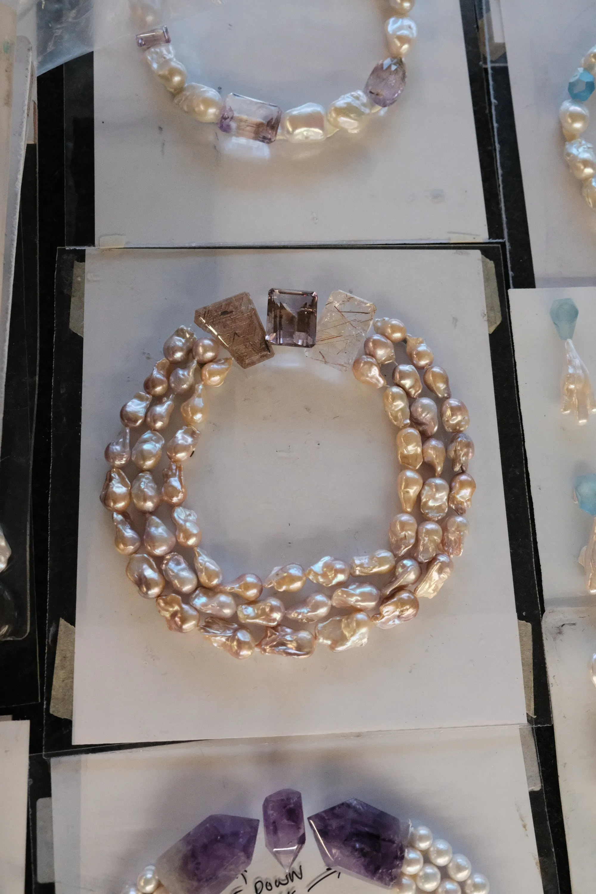 Necklace: ruthilated quartz, amethyst, baroque pearl sold by Monies product image thumbnail 2